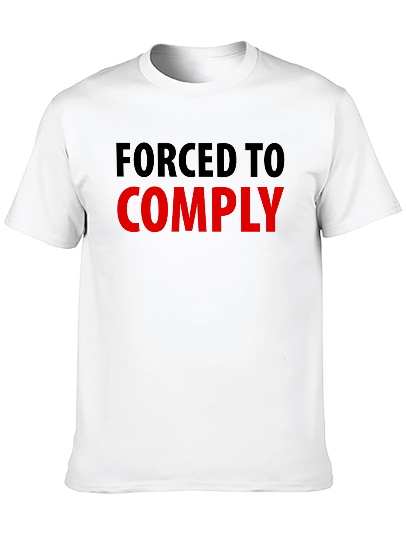 Black Forced to Comply Graphic Tee - Statement T-Shirt view 10