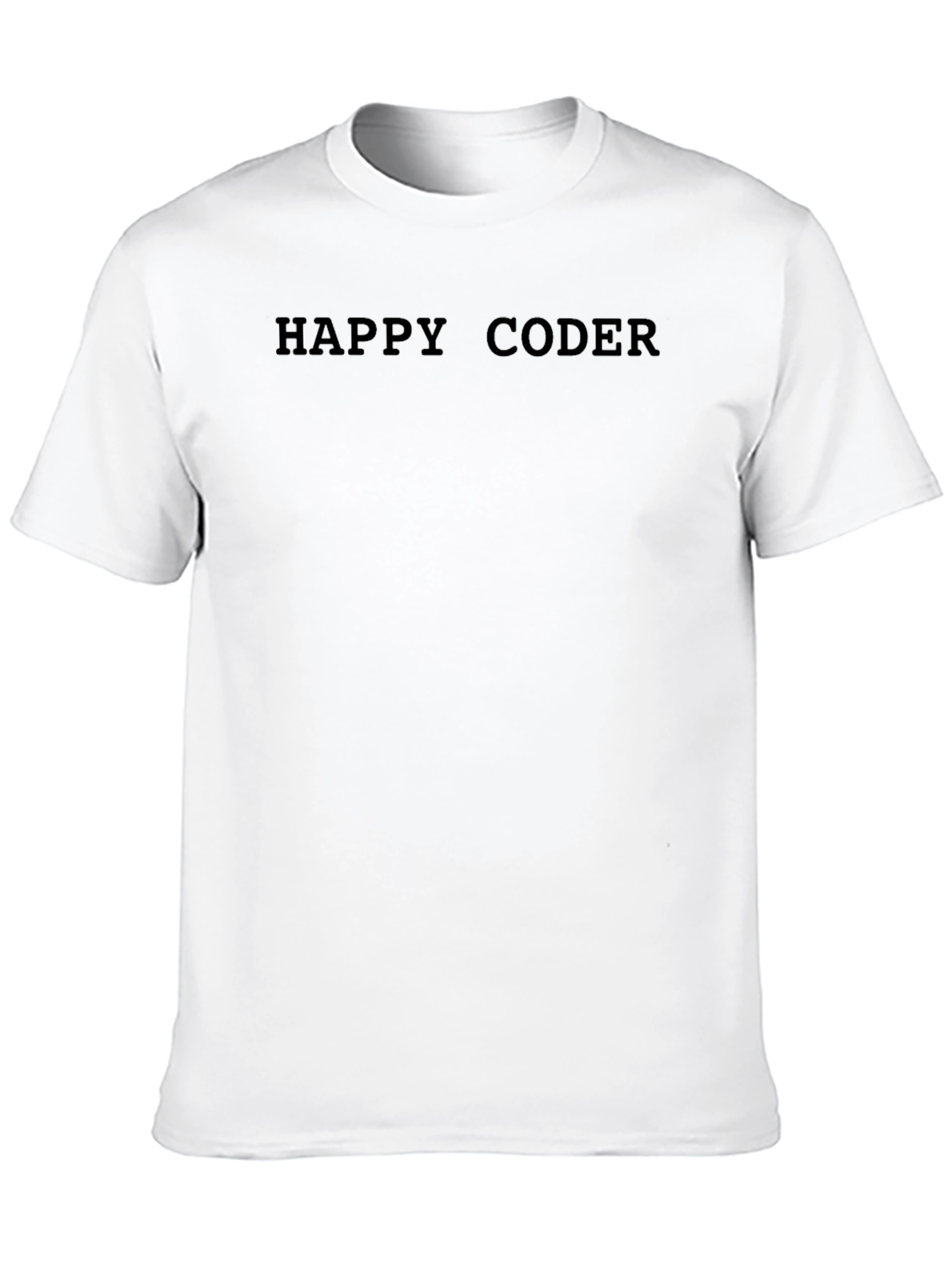 Black Happy Coder Black Crew Neck T-Shirt view 10