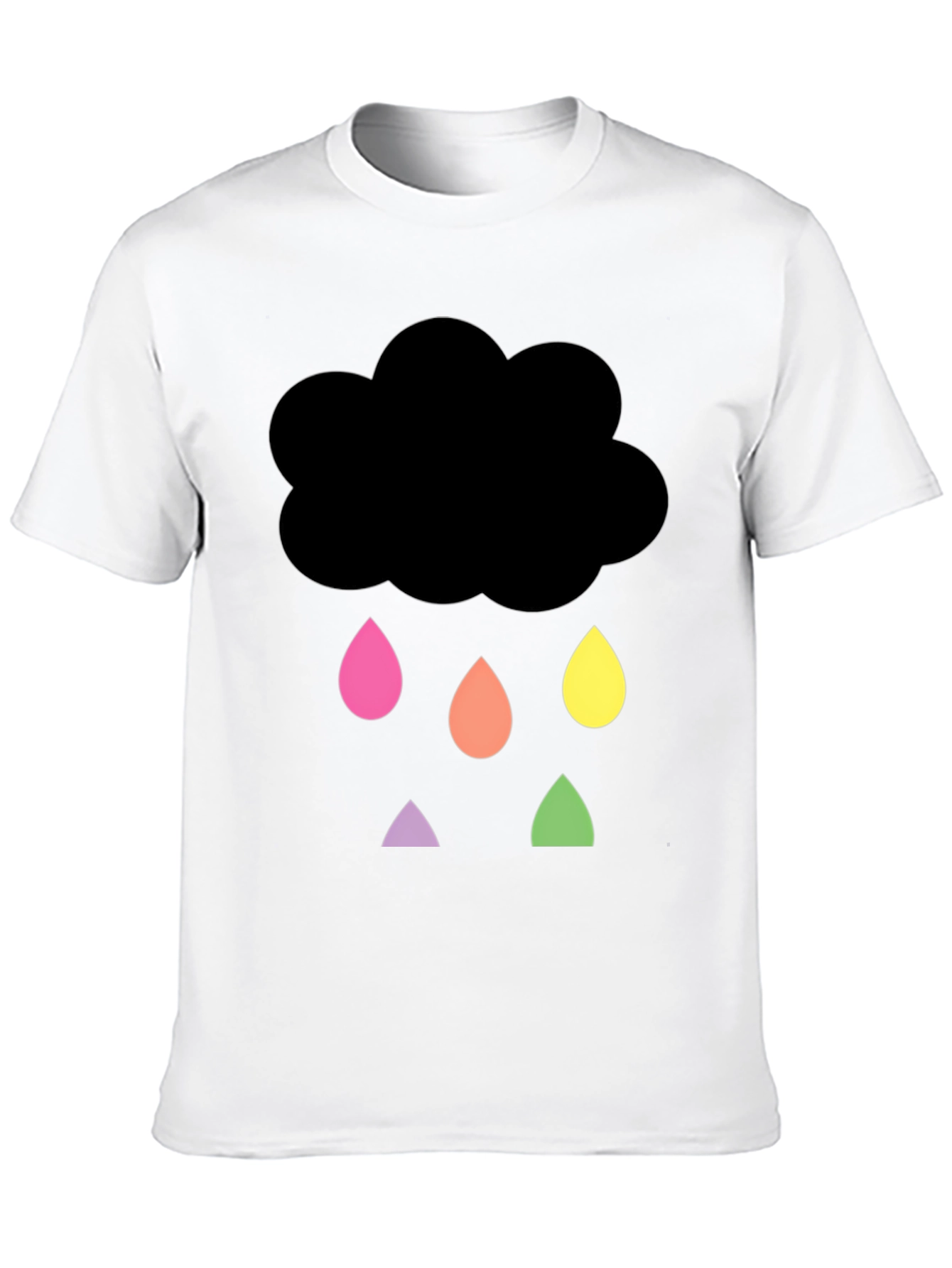 Black Rainy Cloud Graphic Tee - Unisex Black T-Shirt view 10