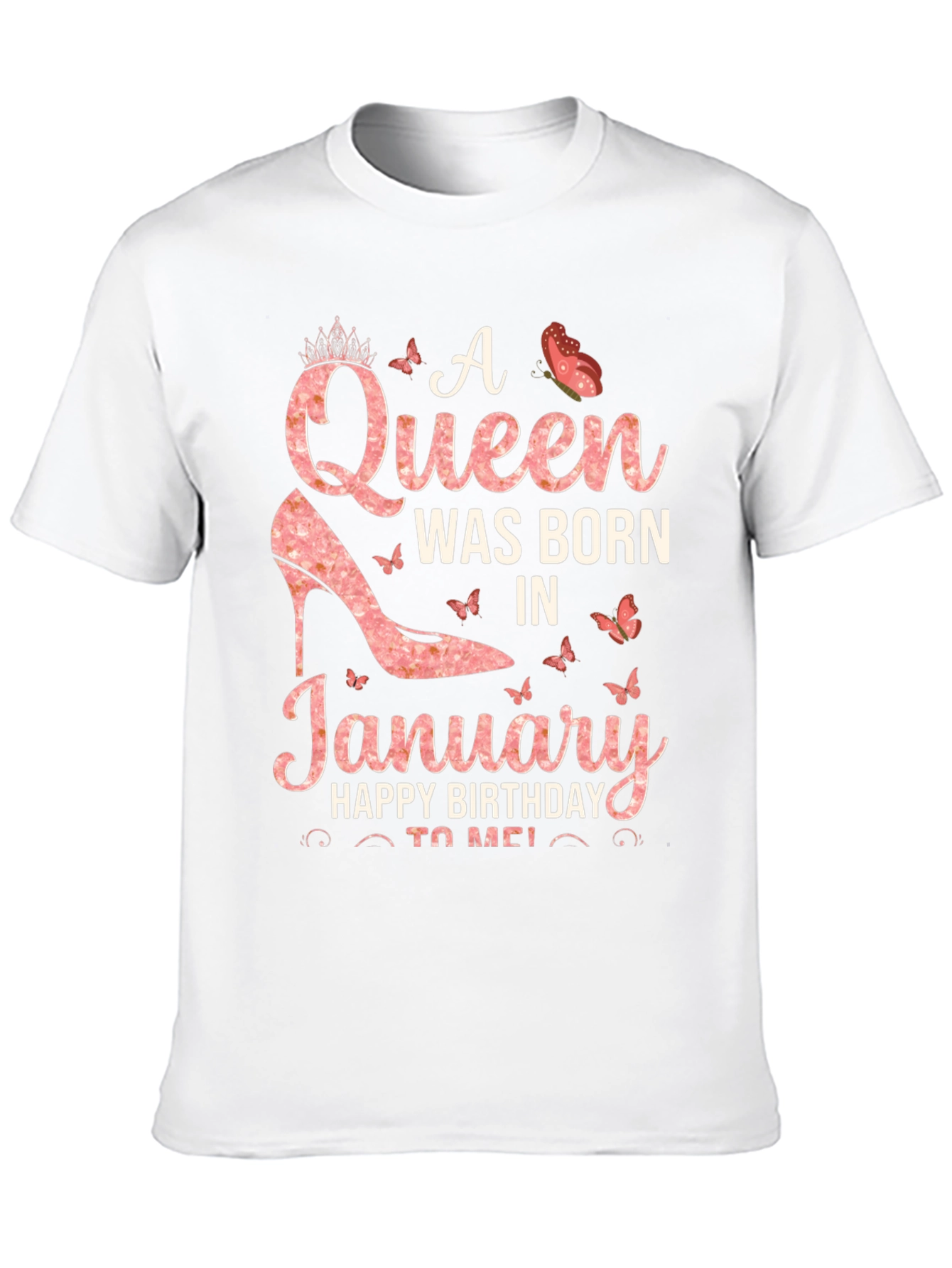Black A Queen Was Born In January T-Shirt view 10