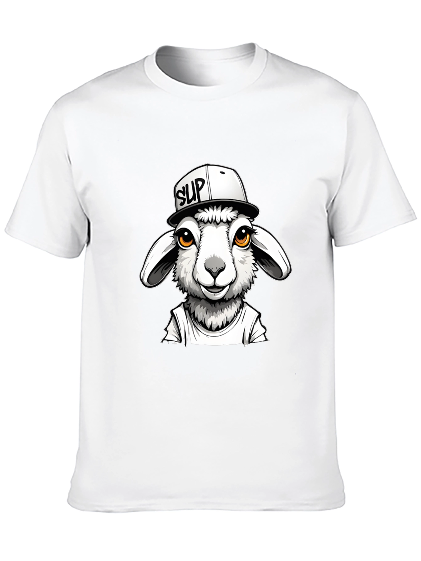 Black Cool Sheep Graphic Tee - Black Casual T-Shirt view 10