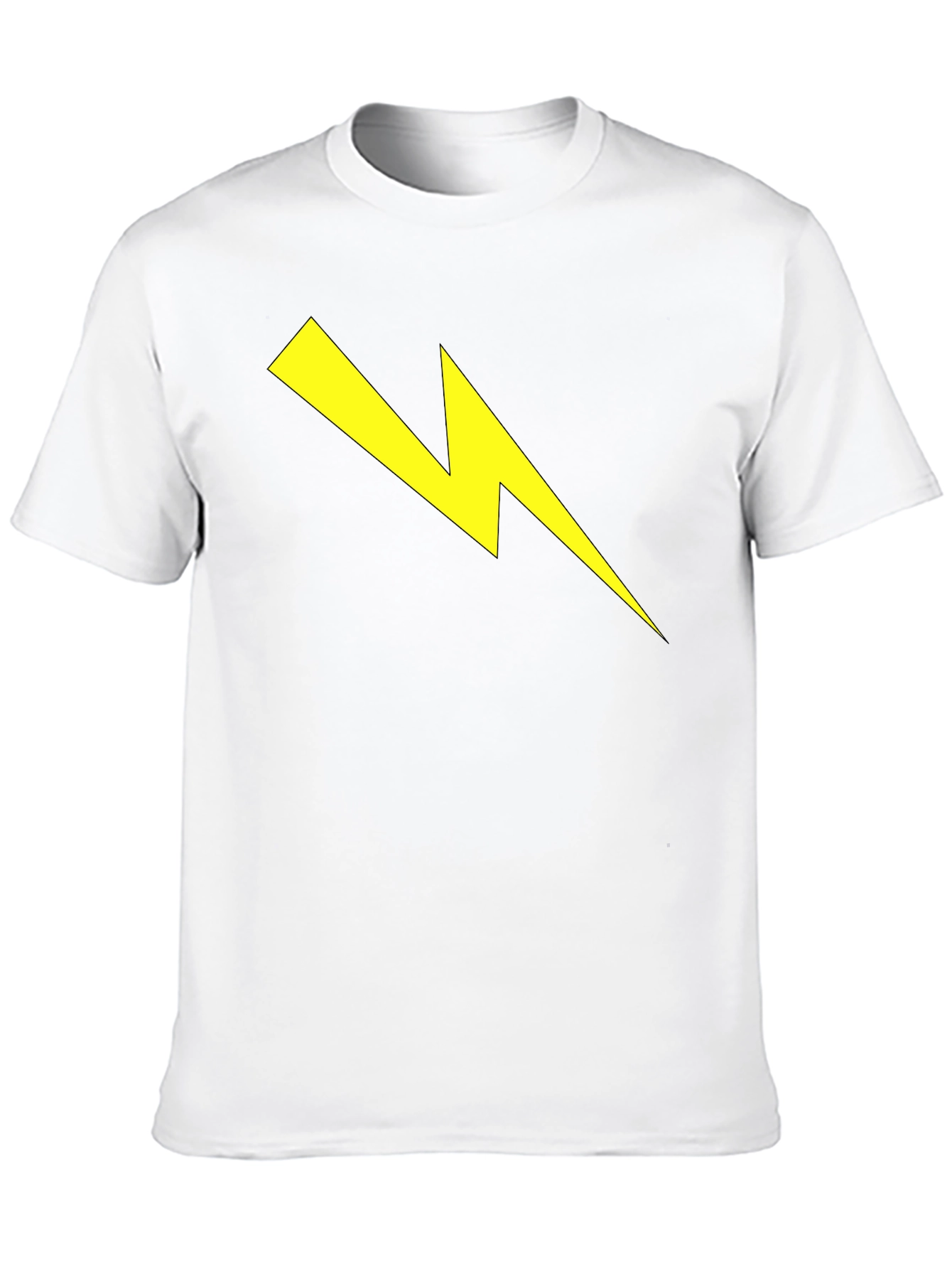 Black Lightning Bolt Graphic Tee - Striking Black Cotton T-Shirt view 10