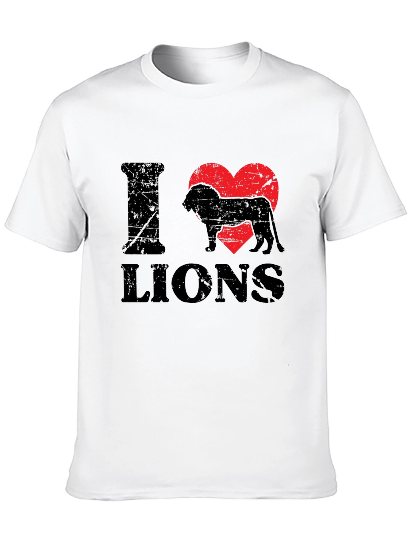 Black I Heart Lions Black T-Shirt - Animal Lover Tee view 10