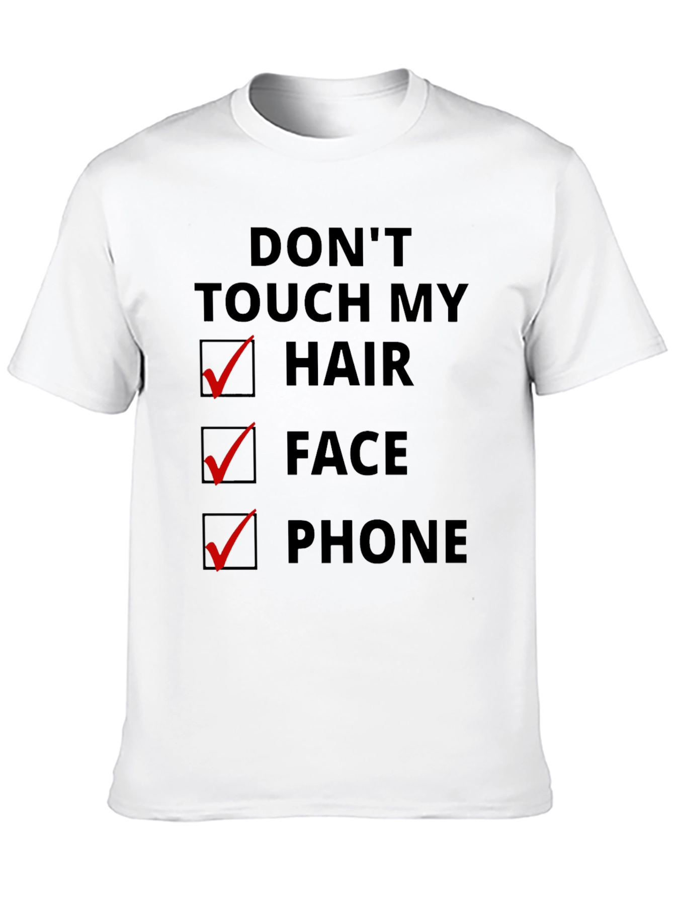Black Don't Touch My Hair Face Phone Graphic T-Shirt view 10