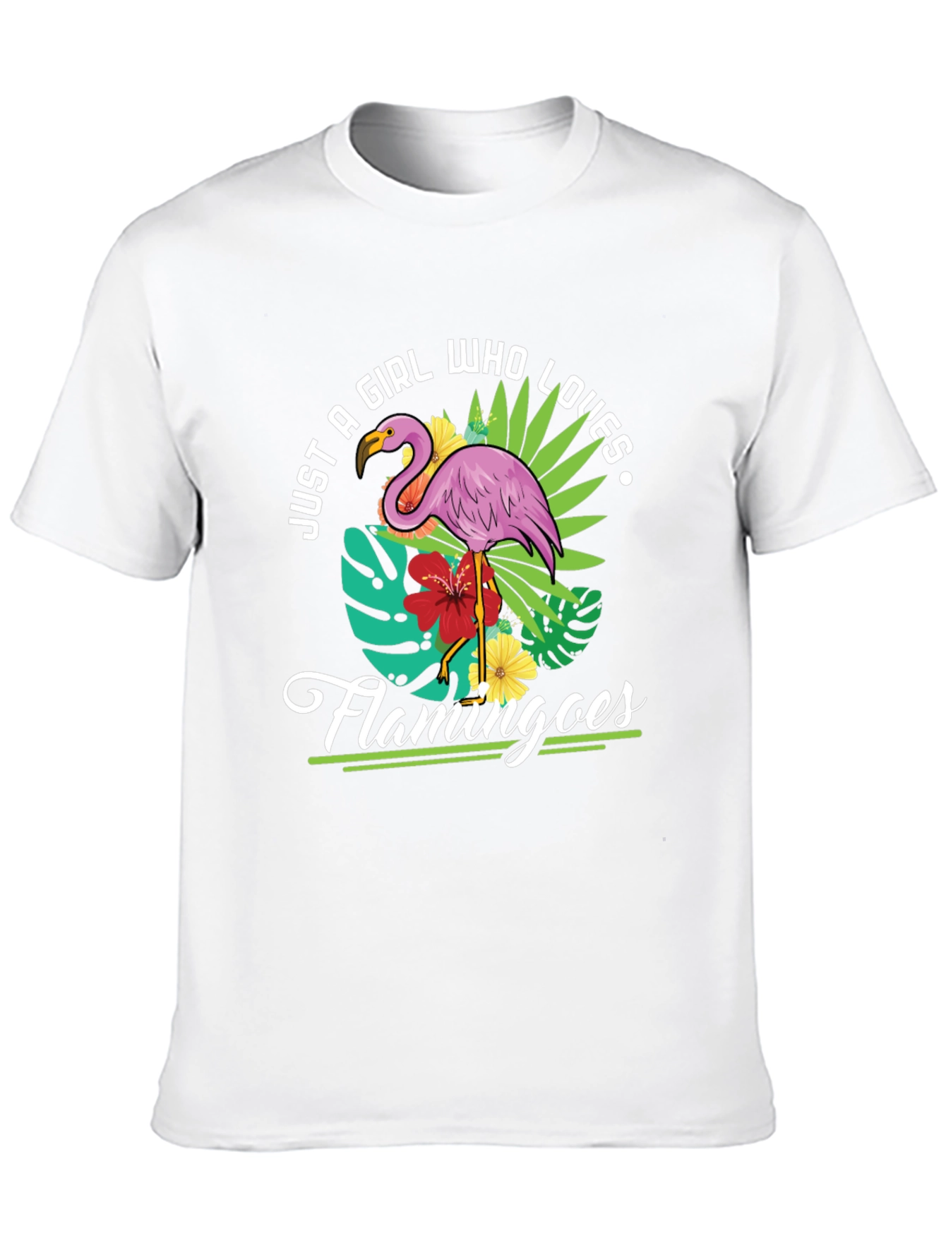 Black Just A Girl Who Loves Flamingos T-Shirt view 10