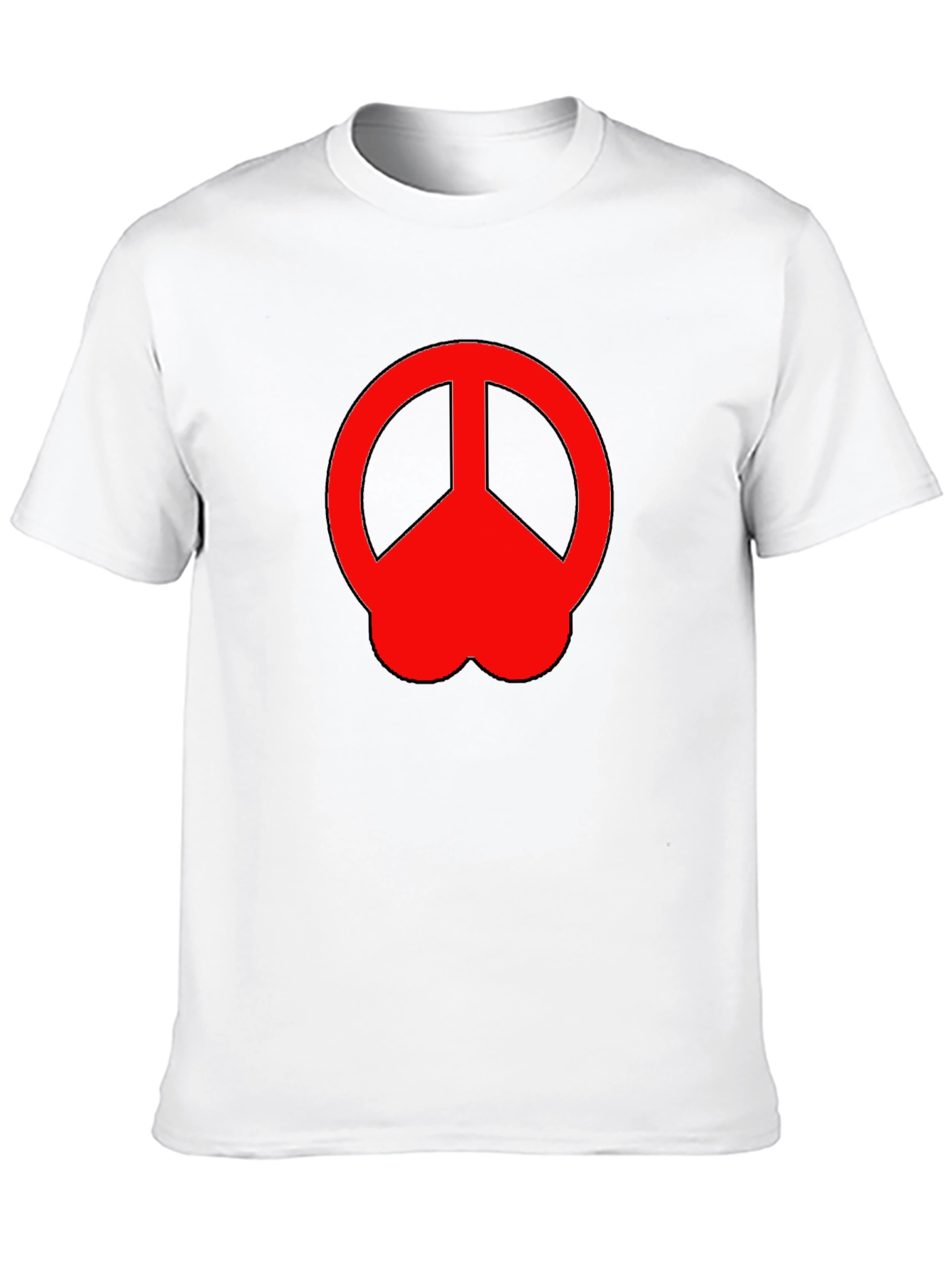 Black Peace Sign Graphic Tee - Red on Black view 10