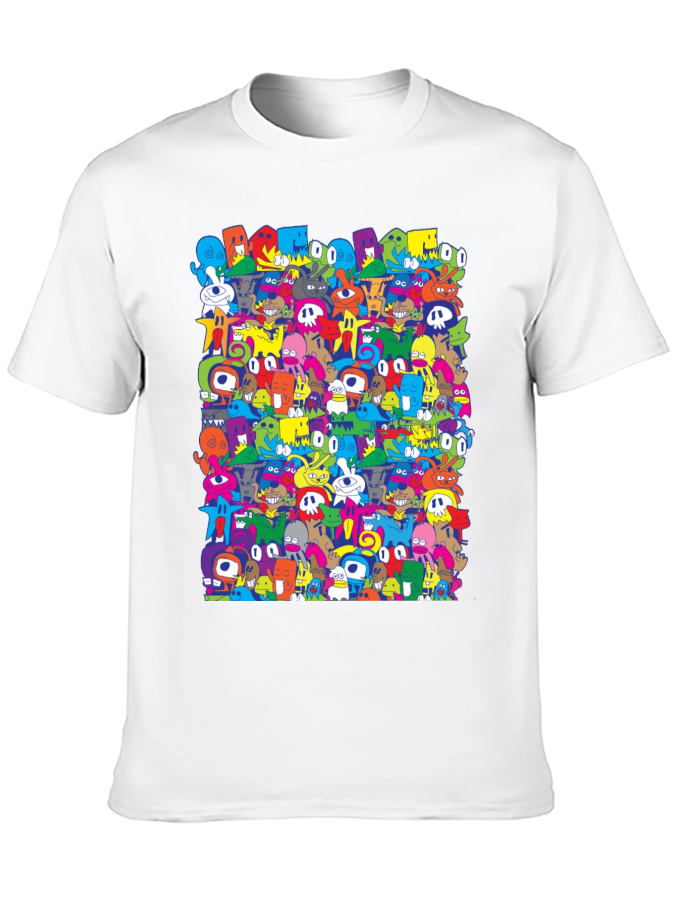 Black Doodle Art Graphic Print Black T-Shirt view 10