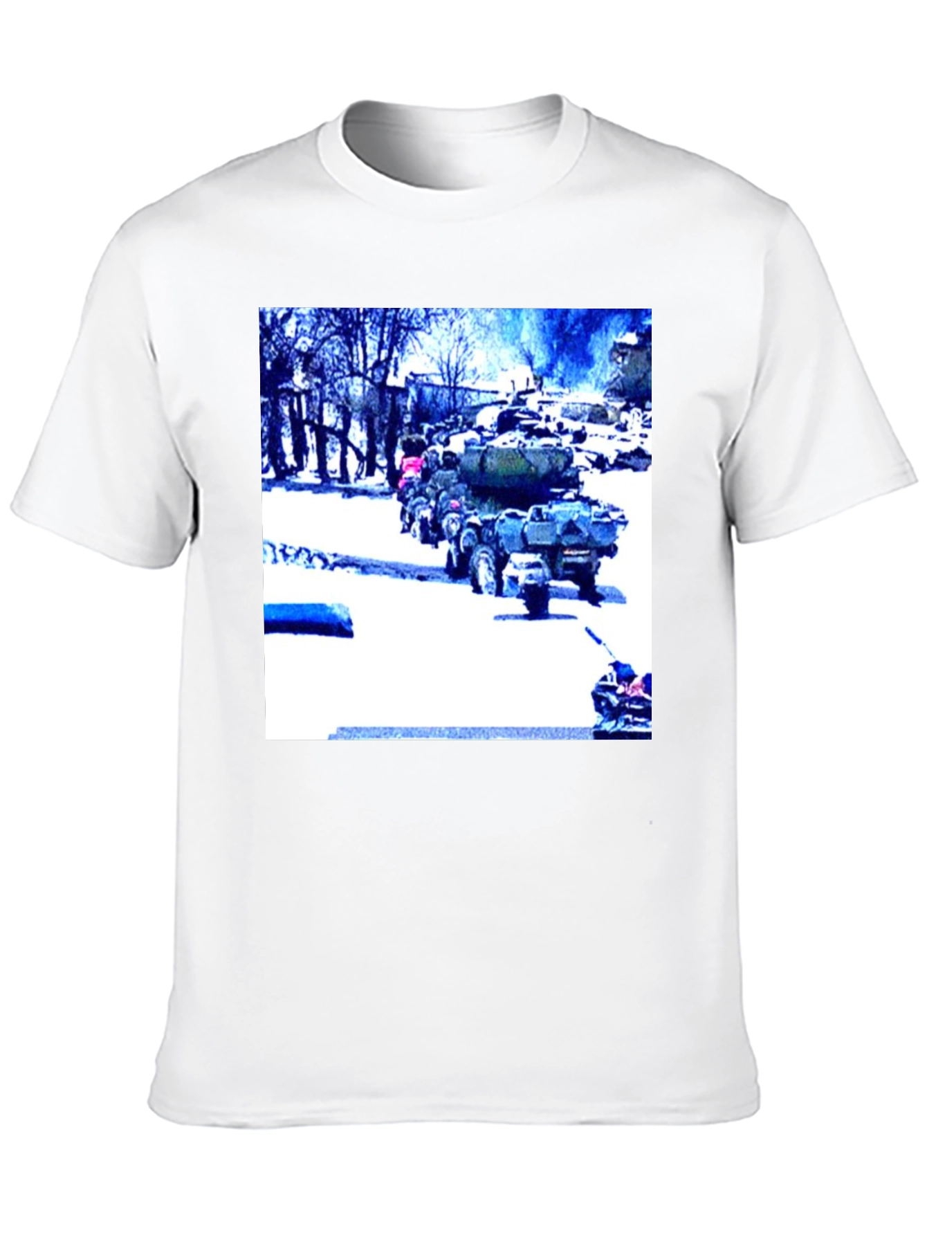 Black Military Vehicles on Black T-Shirt view 10