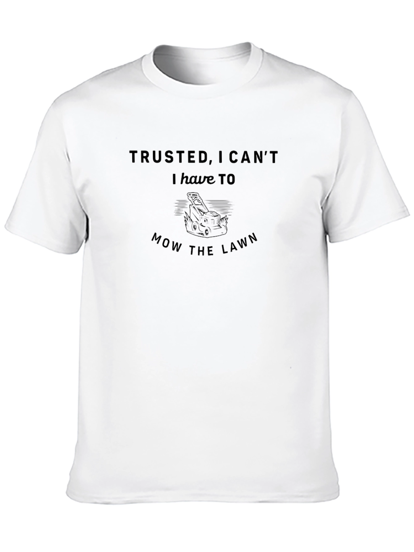 Black Funny "Mow the Lawn" Graphic Tee view 10