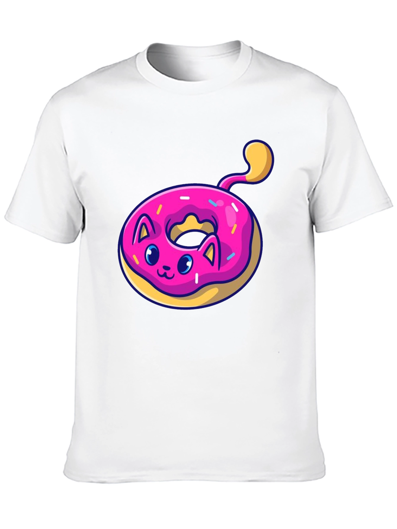 Black Cat Donut T-Shirt: Cute & Playful Black Tee view 10