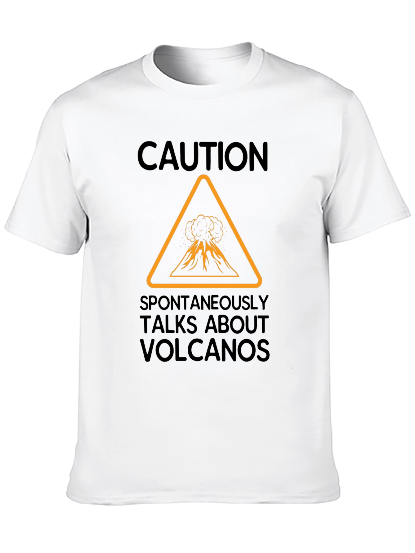 Black Caution: Volcano Talk T-Shirt - Funny & Unique Design view 10