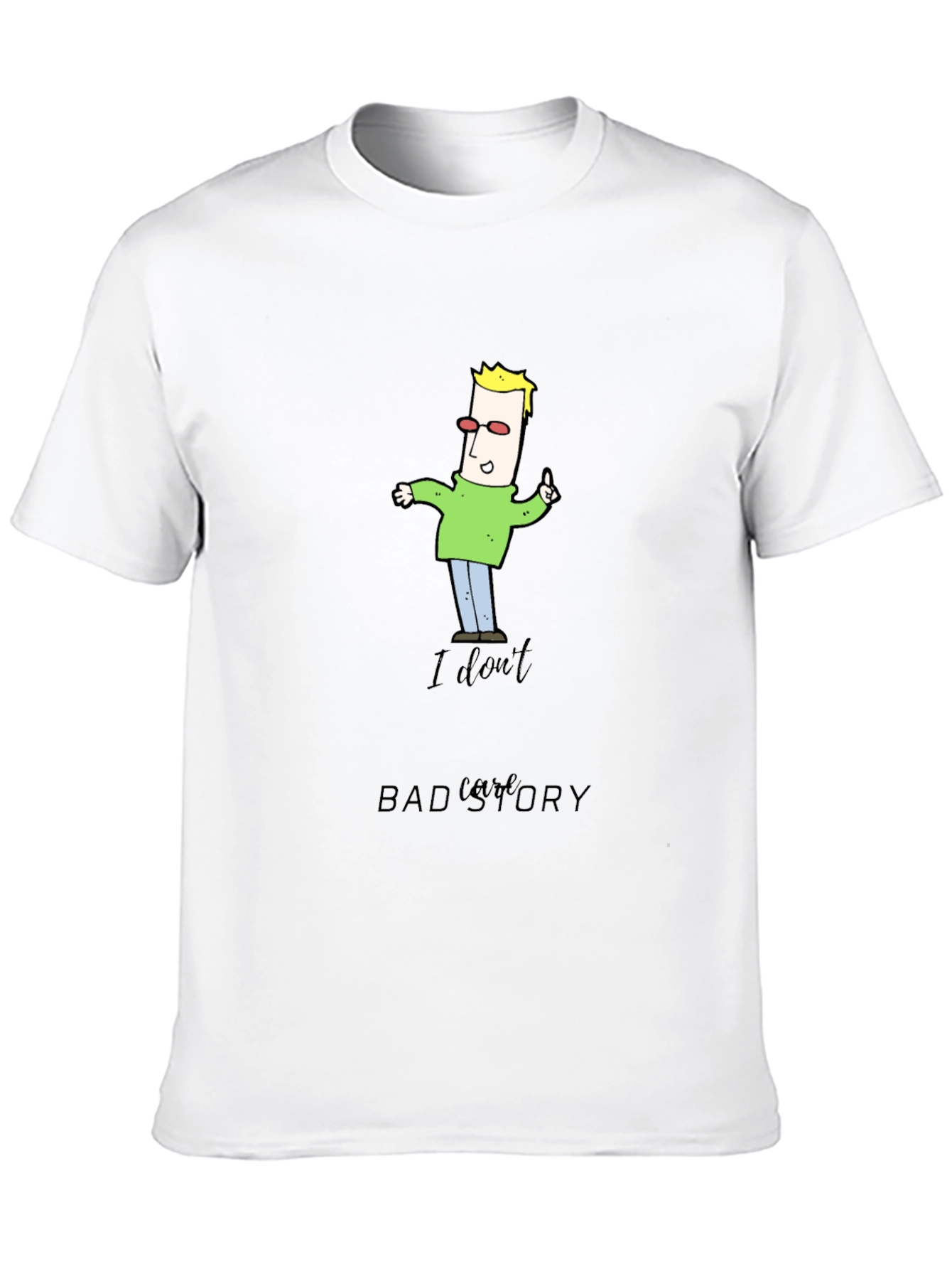 Black Funny Cartoon Man Black T-Shirt view 10