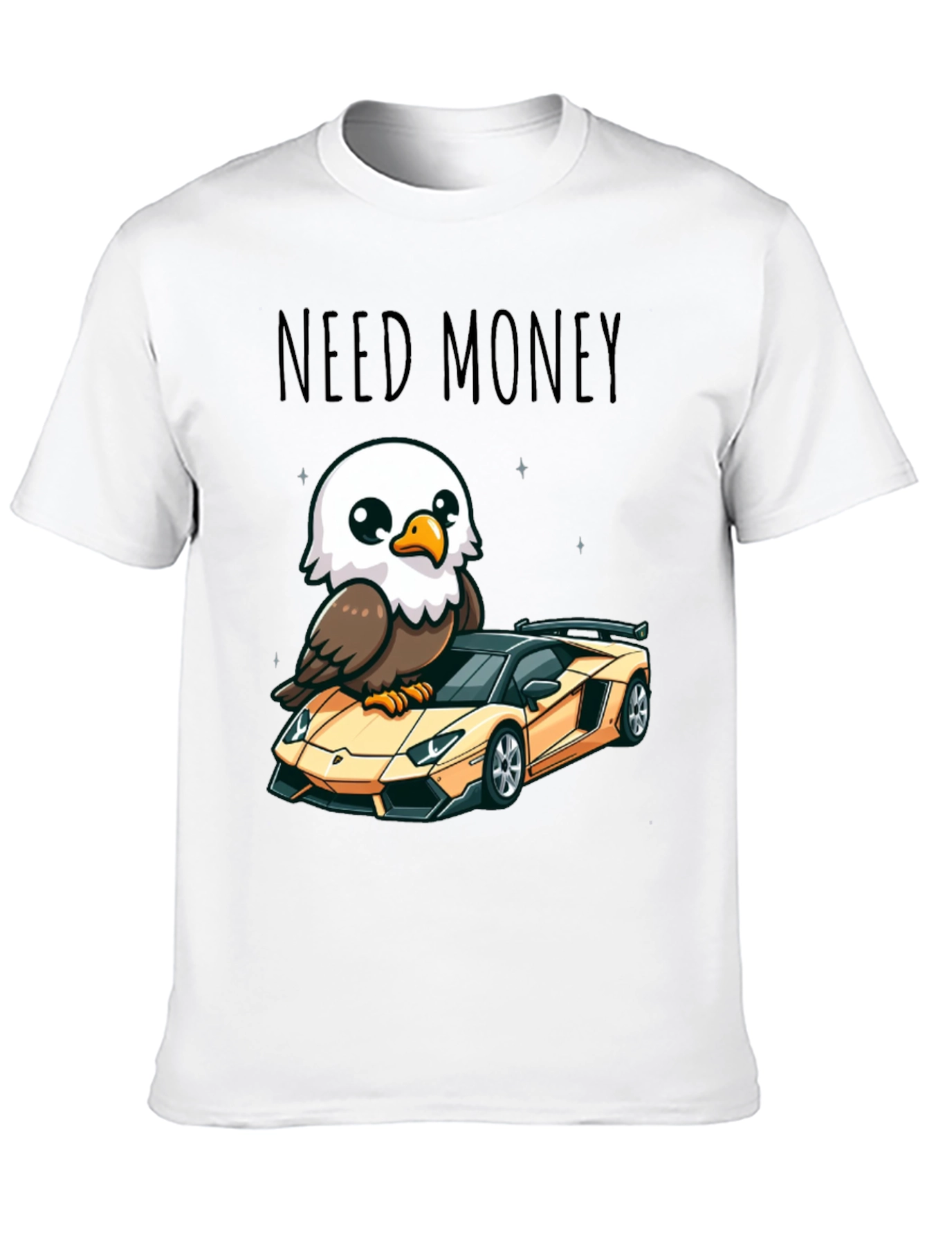Black Need Money Eagle Car Graphic T-Shirt view 10