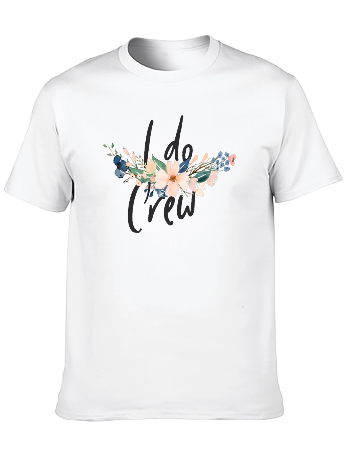 Black I Do Crew Floral Graphic Black T-Shirt view 10