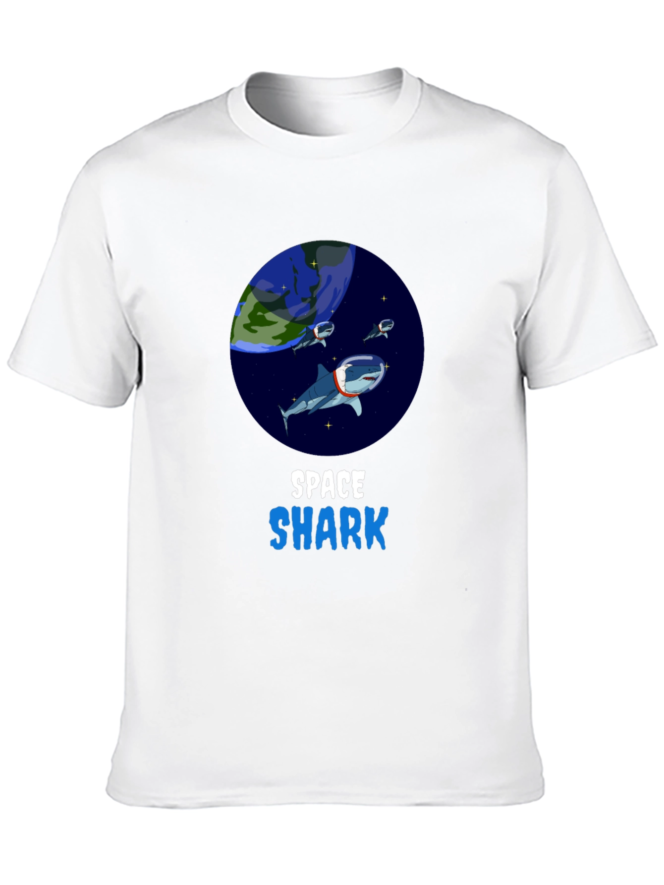 Black Space Shark T-Shirt - Novelty Graphic Tee view 10