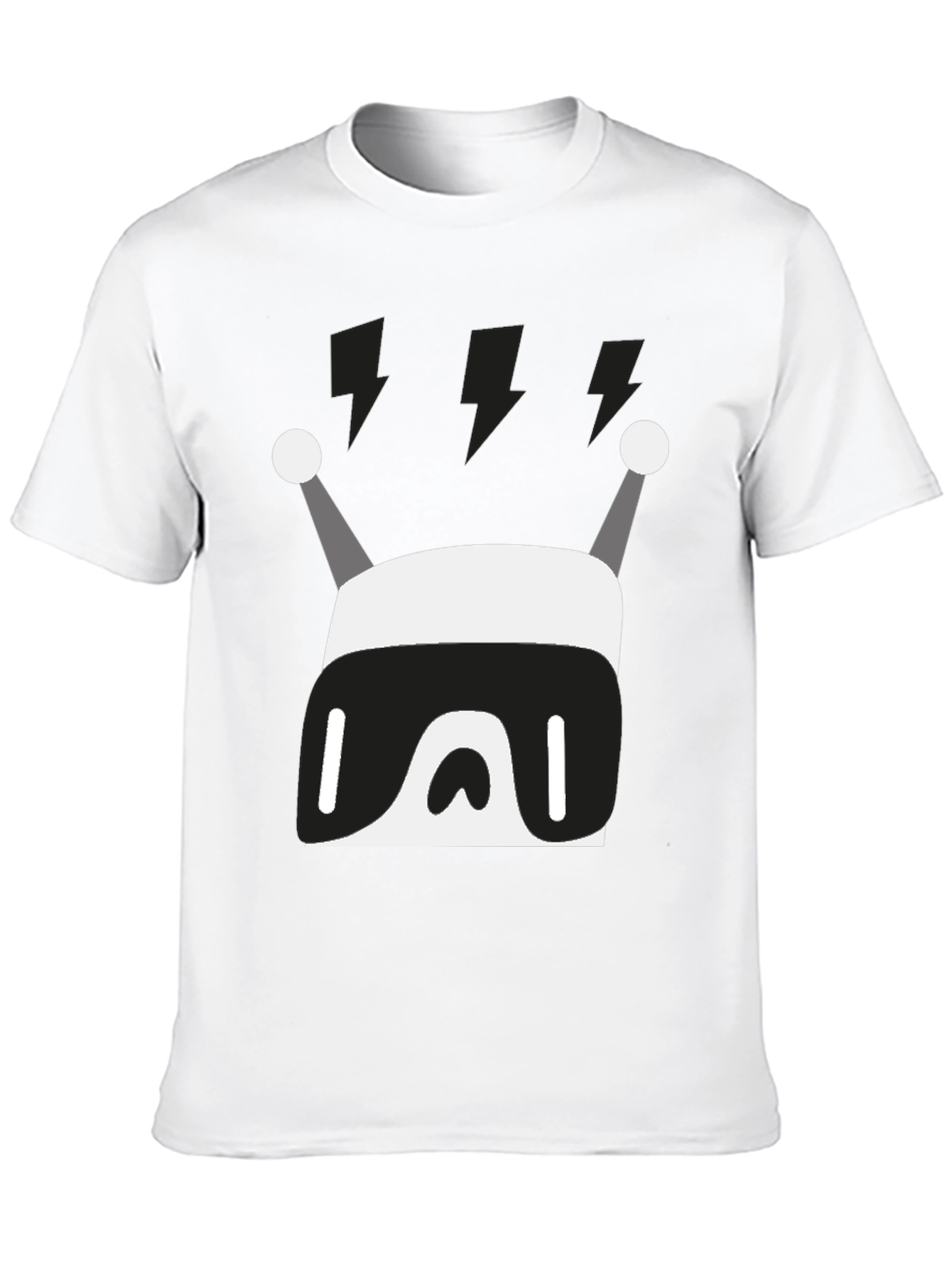 Black Modern Robot Graphic Print Black T-Shirt view 10