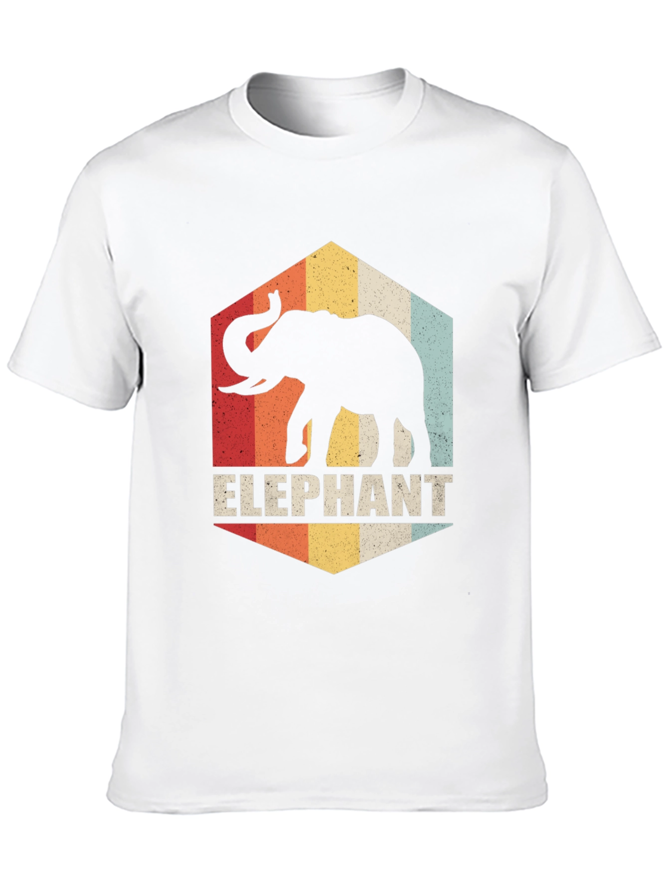 Black Retro Elephant Graphic Tee - Vintage Style Comfort view 10