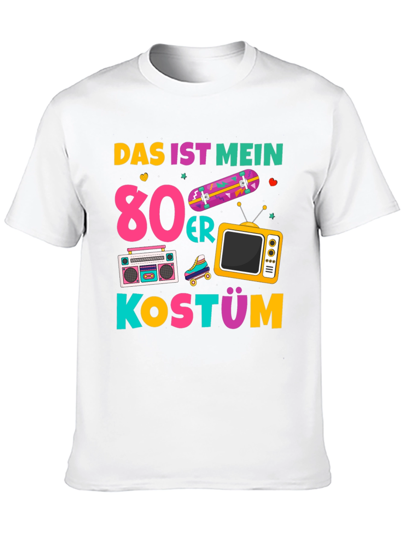 Black 80s Costume T-Shirt - Retro Style view 10