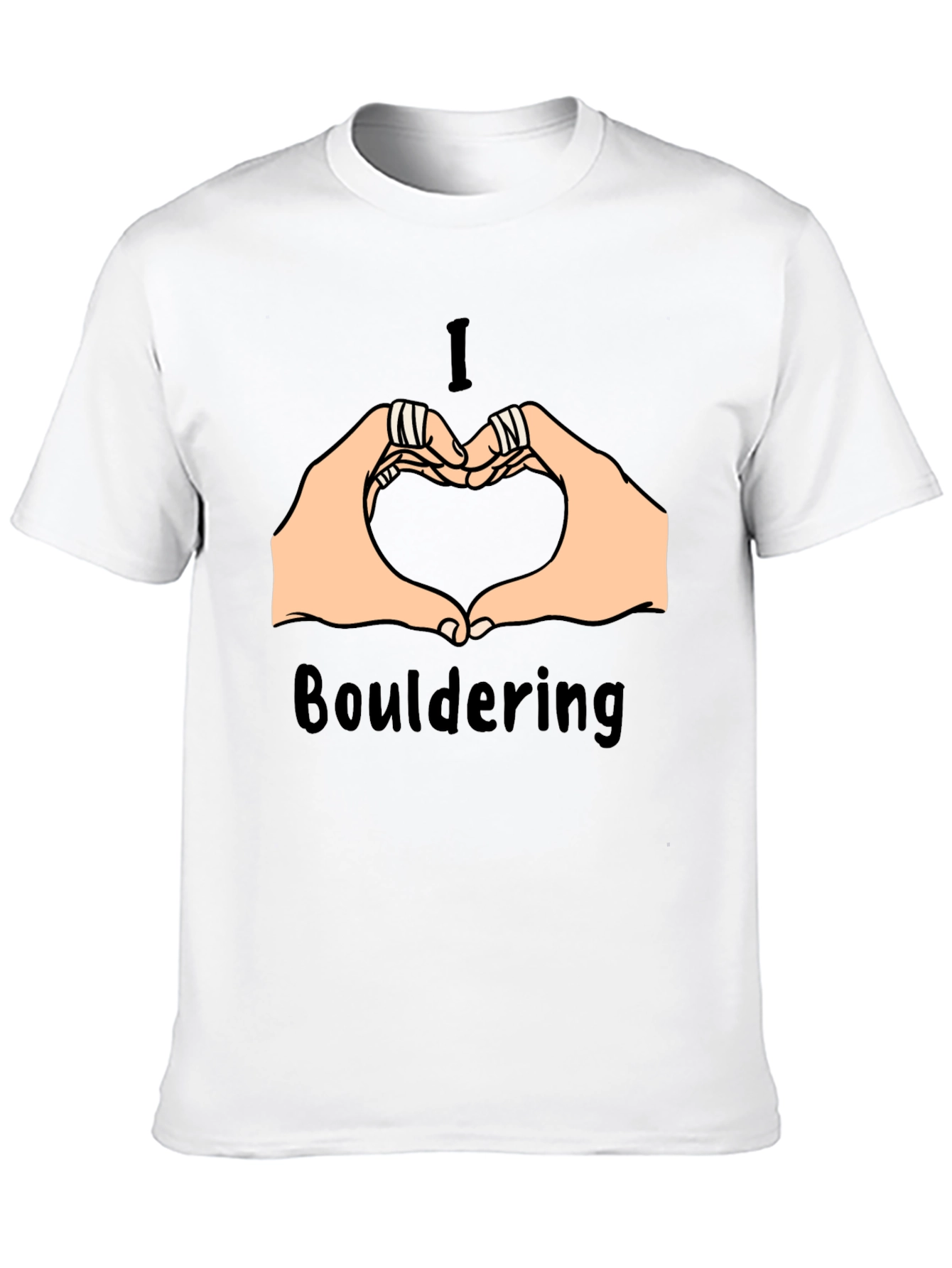 Black I Love Bouldering Heart Hands Graphic Tee view 10