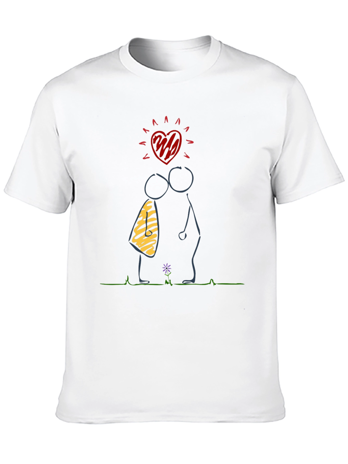 Black Stick Figure Love T-Shirt - Black view 10
