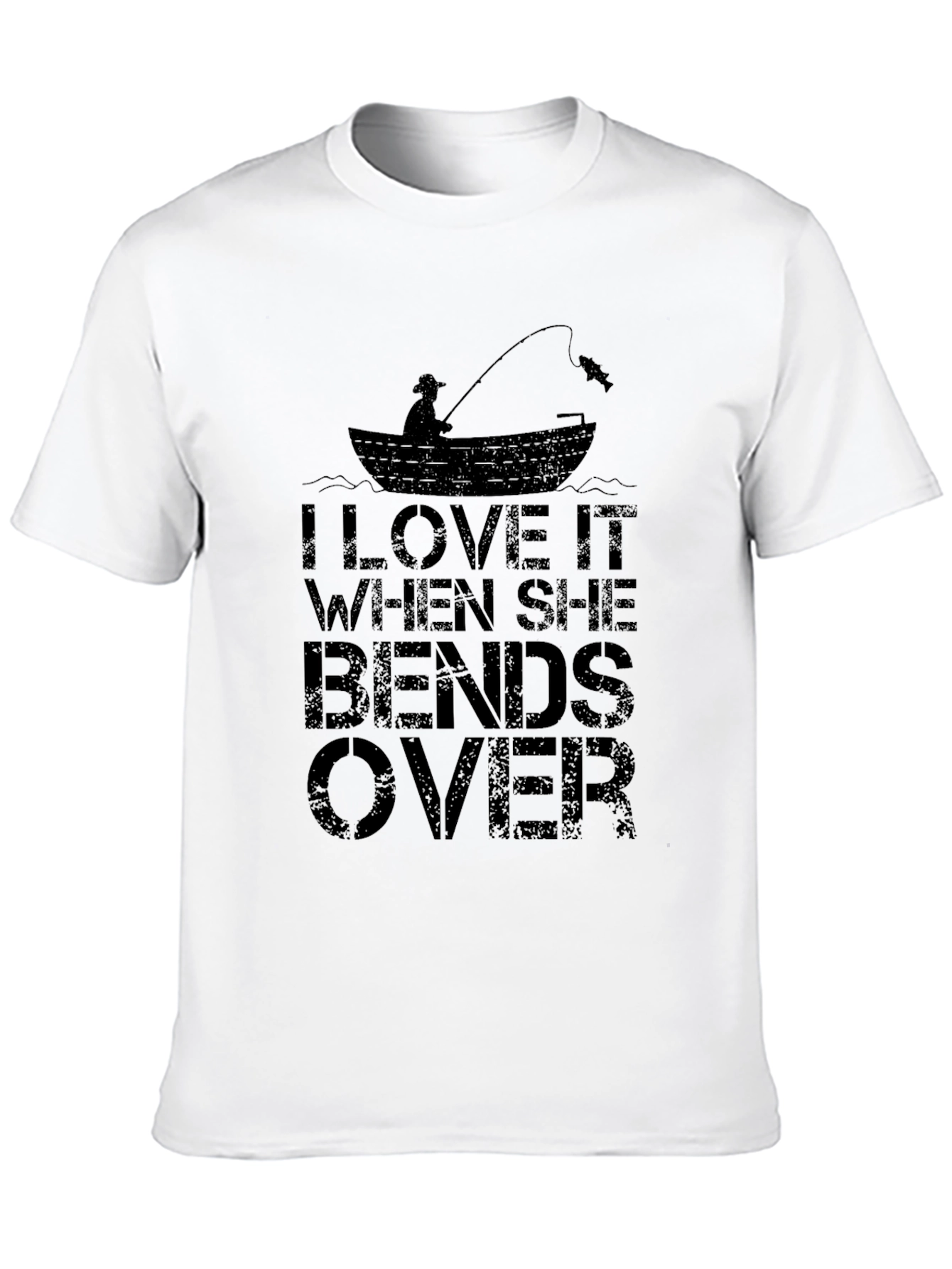 Black Fishing Humor Graphic Tee - Bends Over view 10