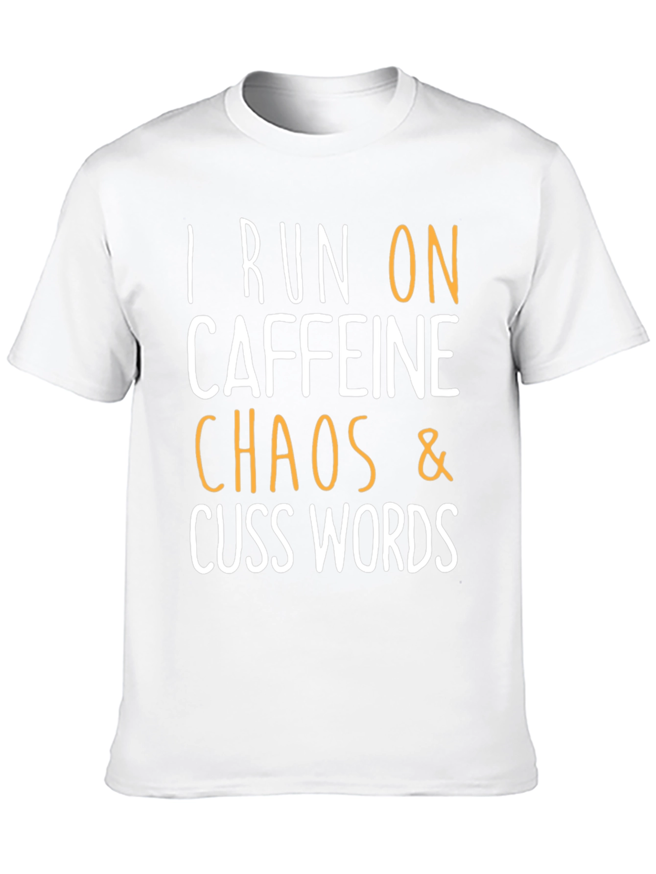 Black I Run On Caffeine, Chaos & Cuss Words T-Shirt view 10