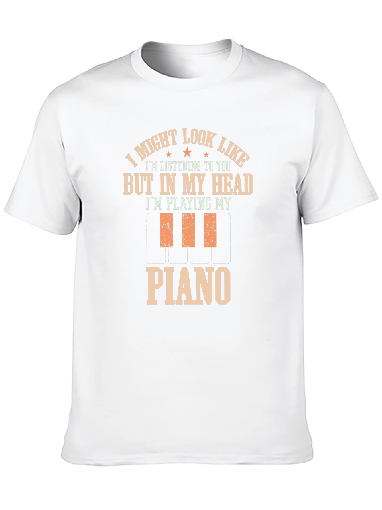 Black Funny Piano Player T-Shirt - In My Head view 10