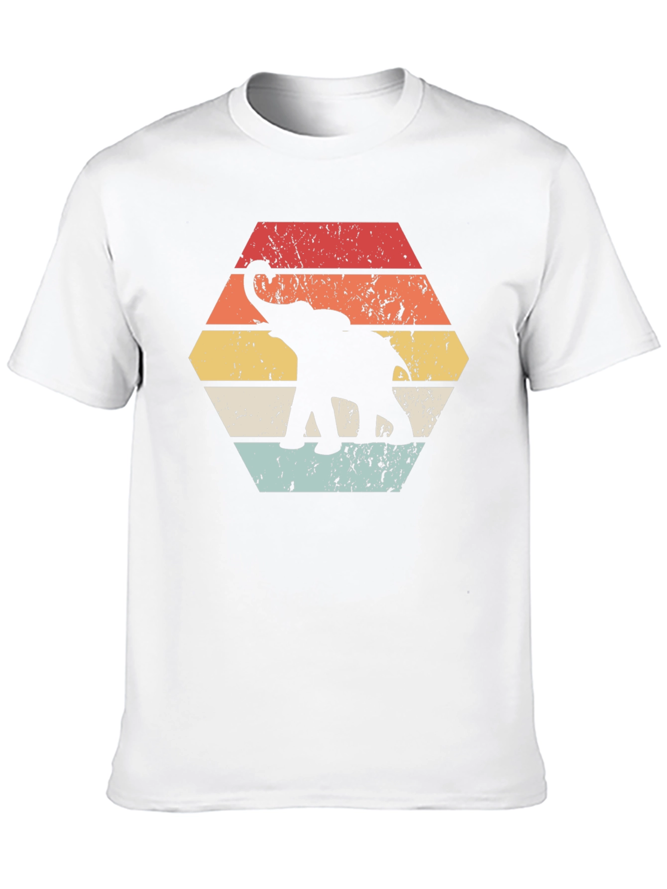 Black Retro Elephant Graphic Tee - Unisex Black T-Shirt view 10