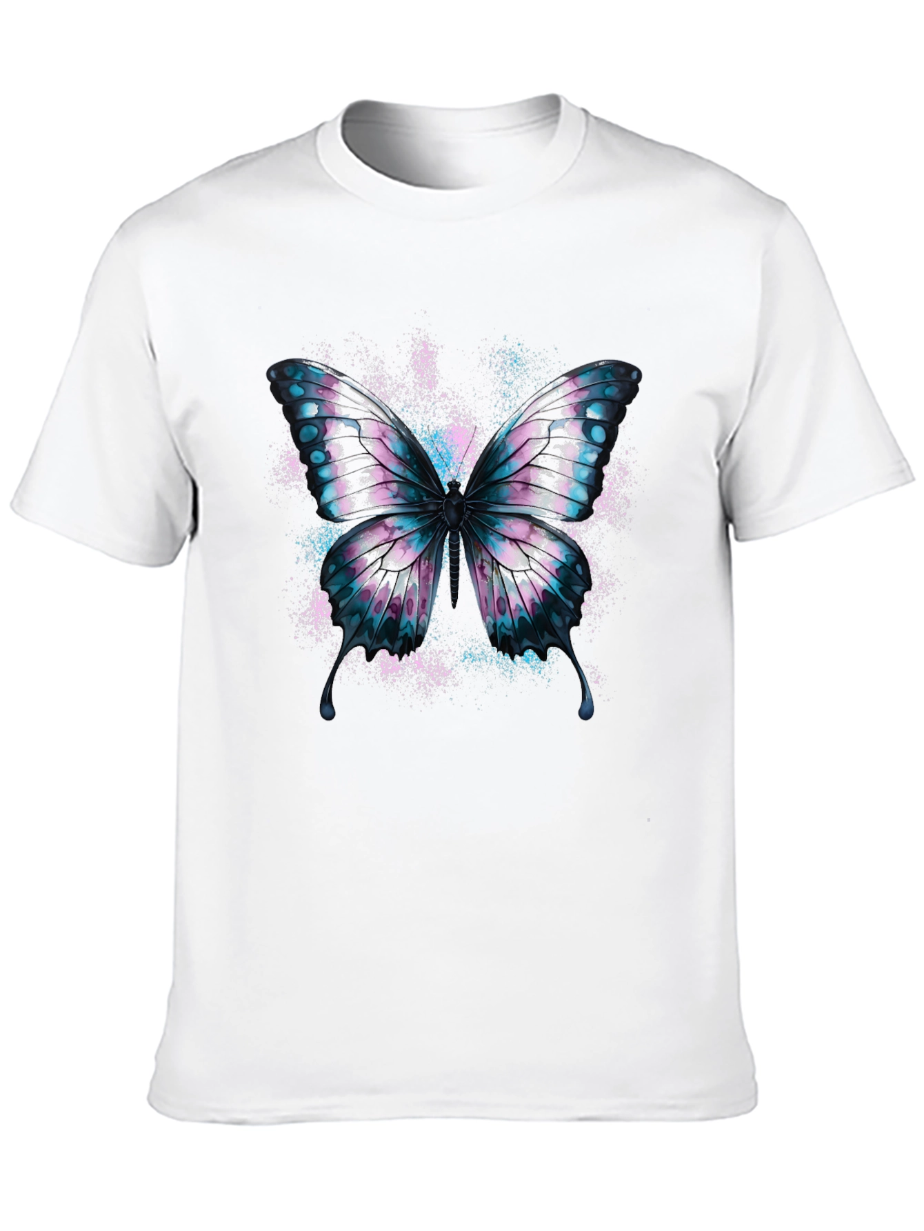 Black Butterfly Graphic Black Cotton T-Shirt view 10