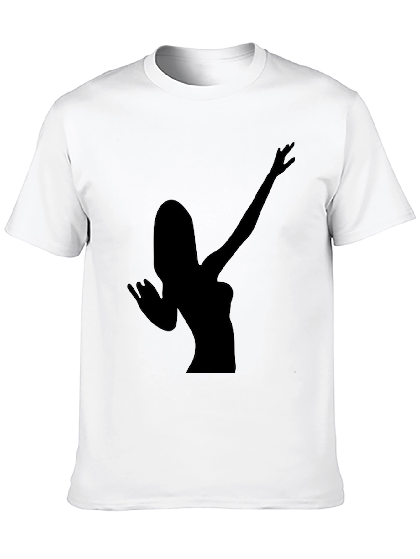 Black Silhouette Woman Gesture Black T-Shirt view 10