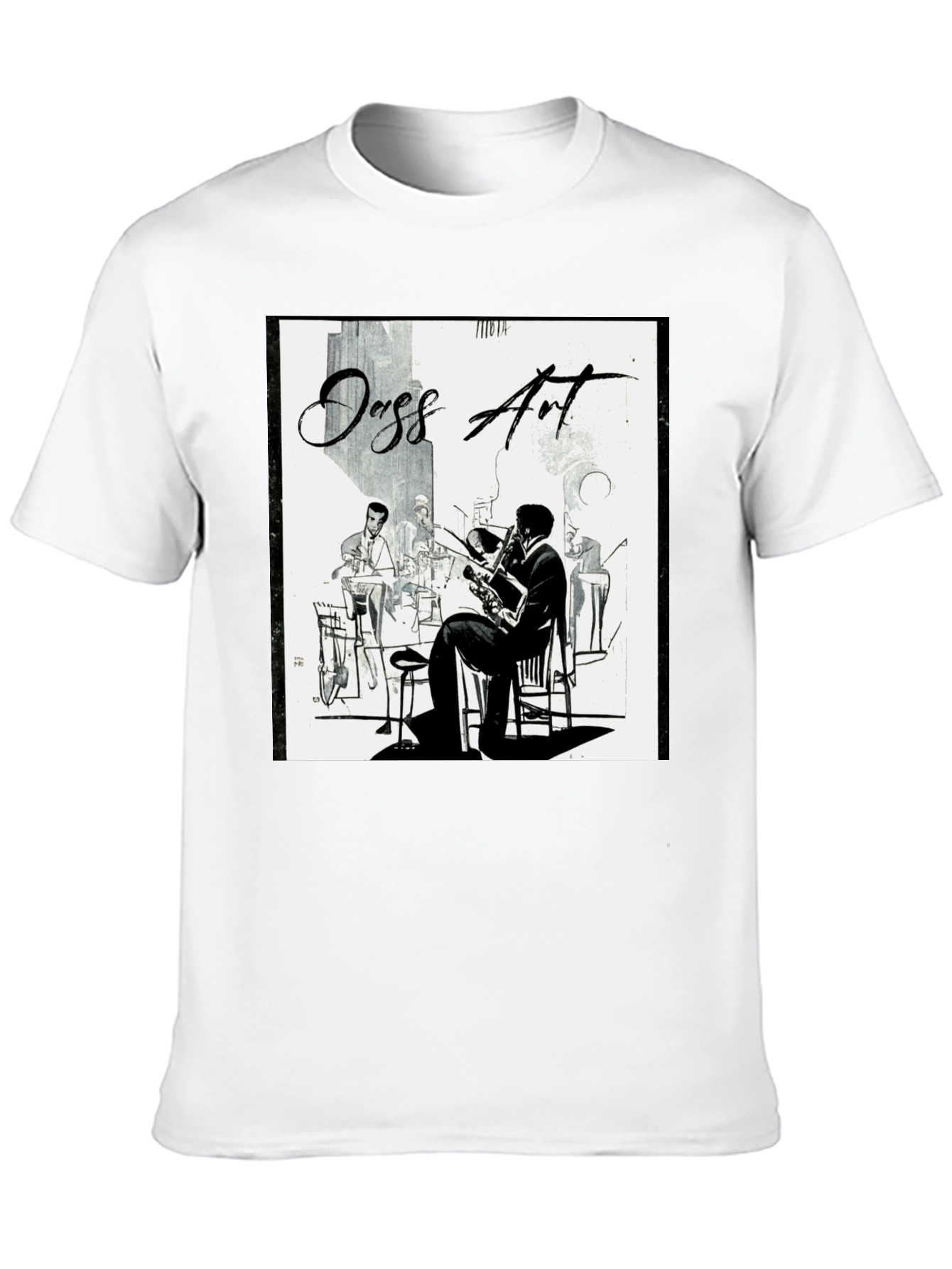 Black Jazz Art Graphic T-Shirt view 10
