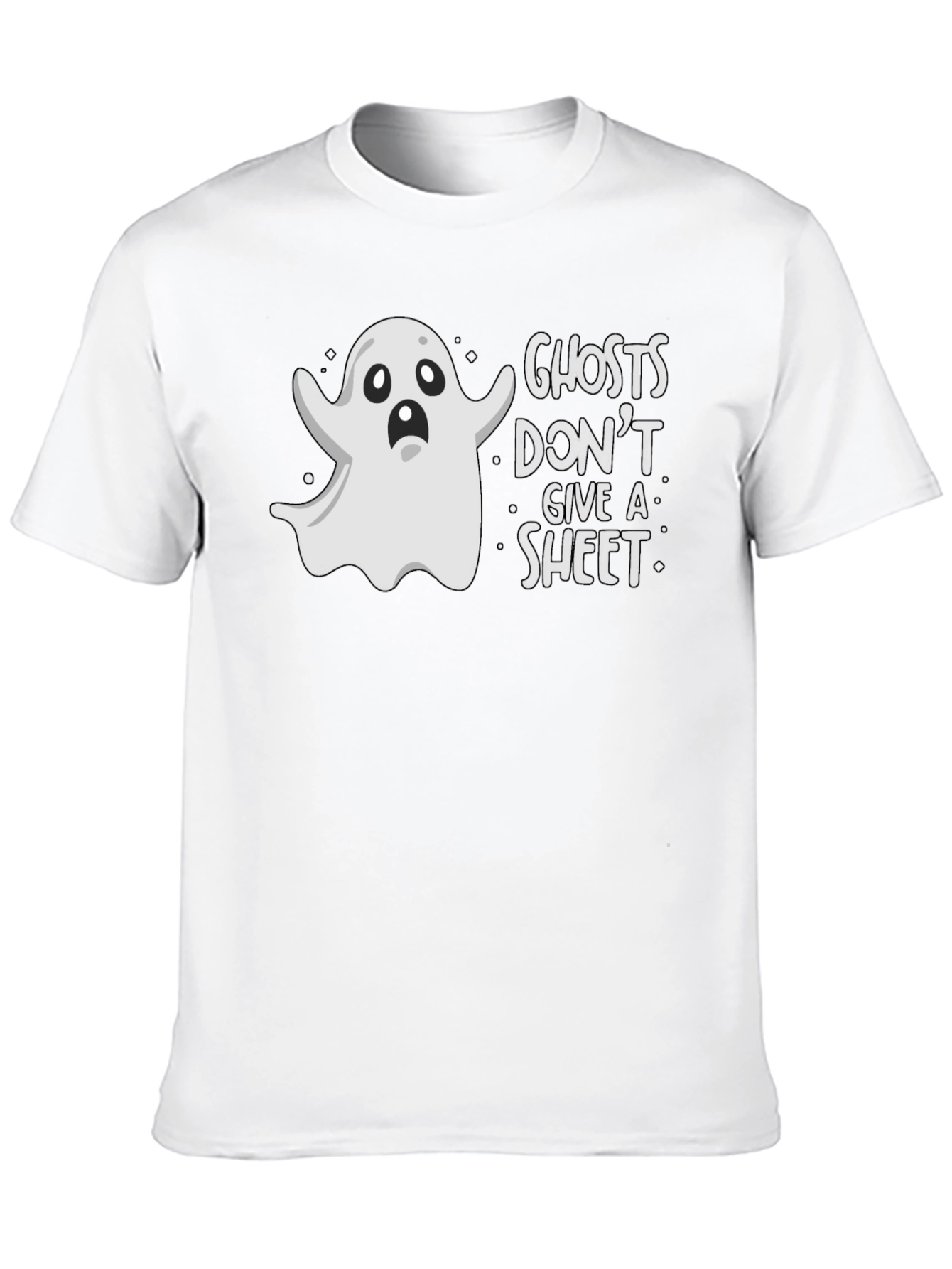 Black Funny Ghosts Don't Give A Sheet Graphic T-Shirt view 10