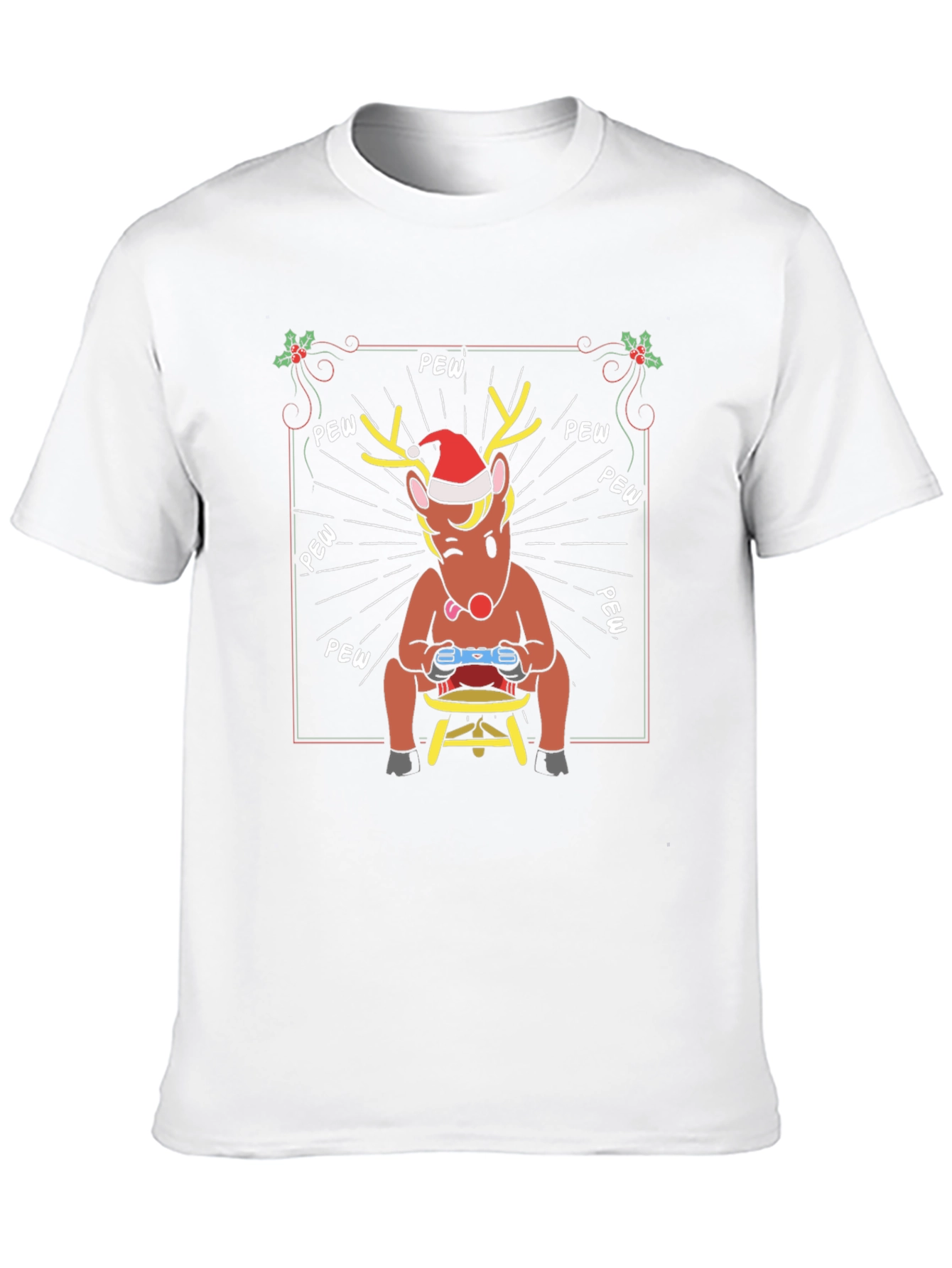 Black Funny Gaming Reindeer Christmas T-Shirt view 10