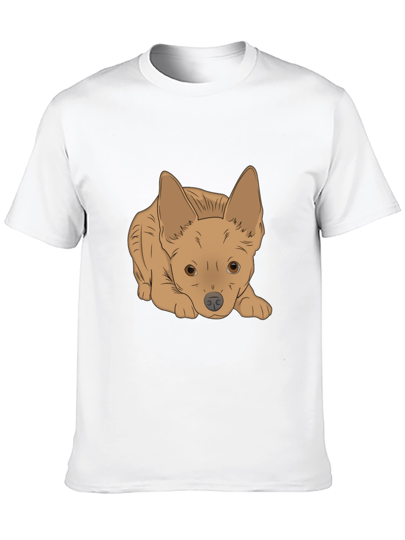Black Cute Puppy Graphic Tee - Black Cotton T-Shirt view 10