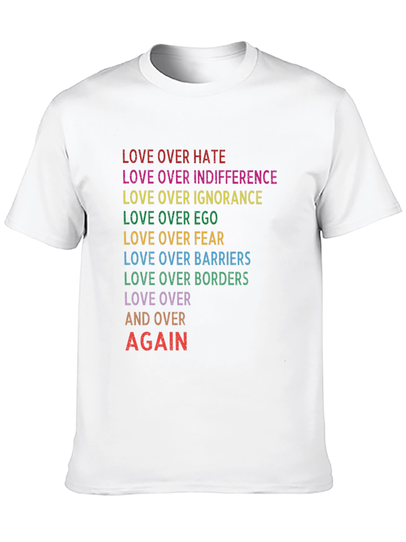 Black Love Over All Rainbow Text T-Shirt view 10