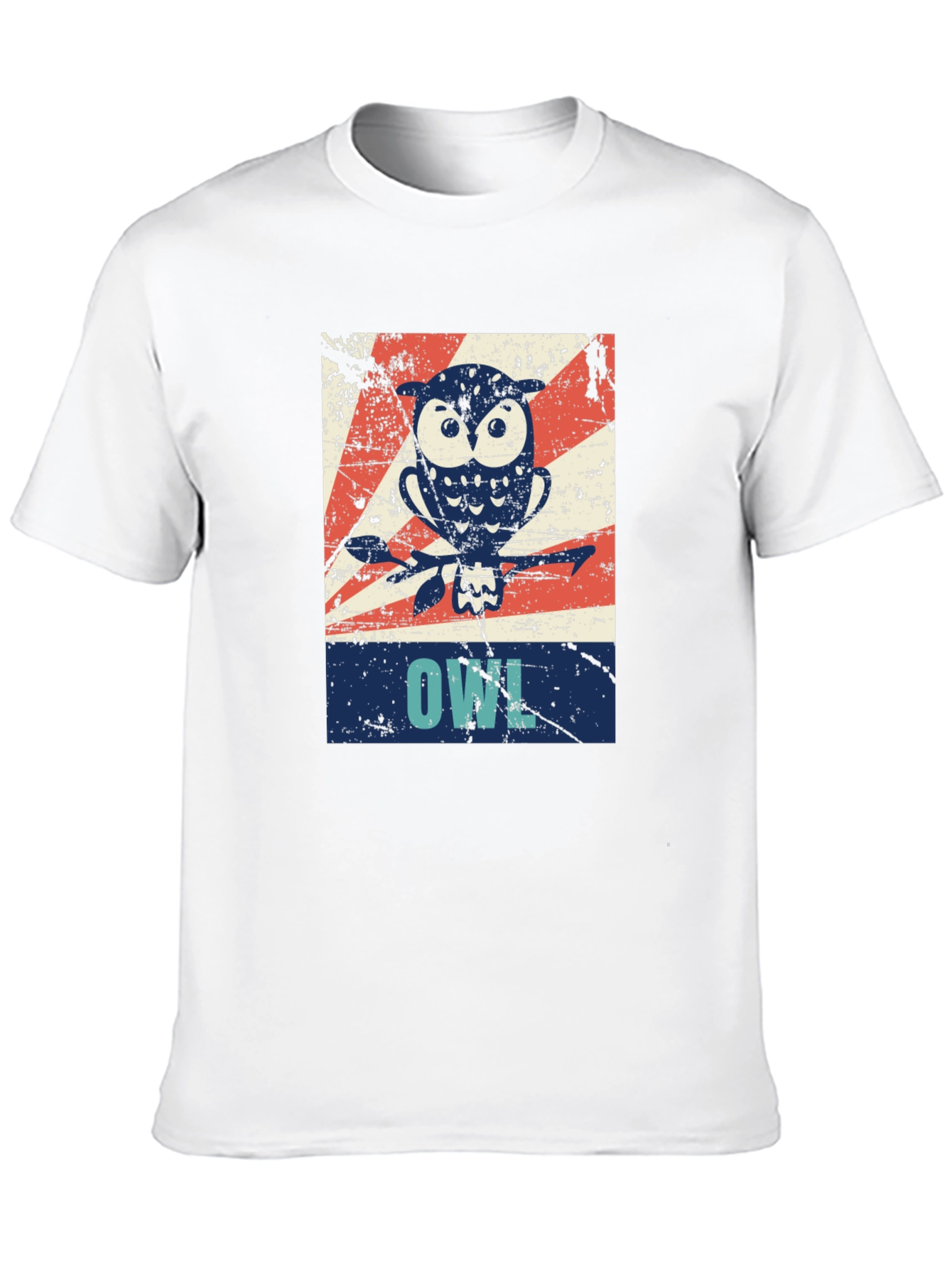 Black Vintage Owl Graphic Tee - Unisex Black T-Shirt view 10