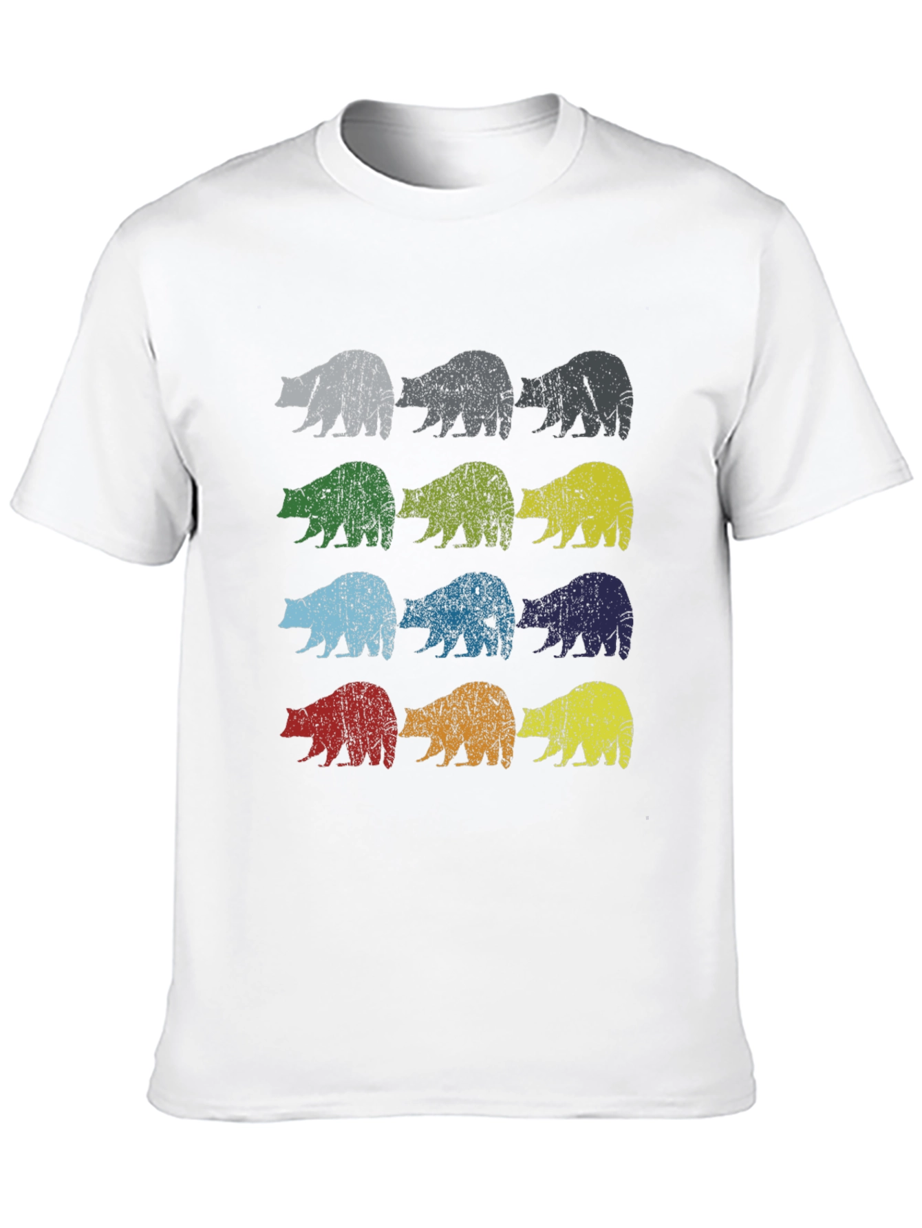 Black Retro Bear Graphic Tee - Black Cotton Casual Shirt view 10