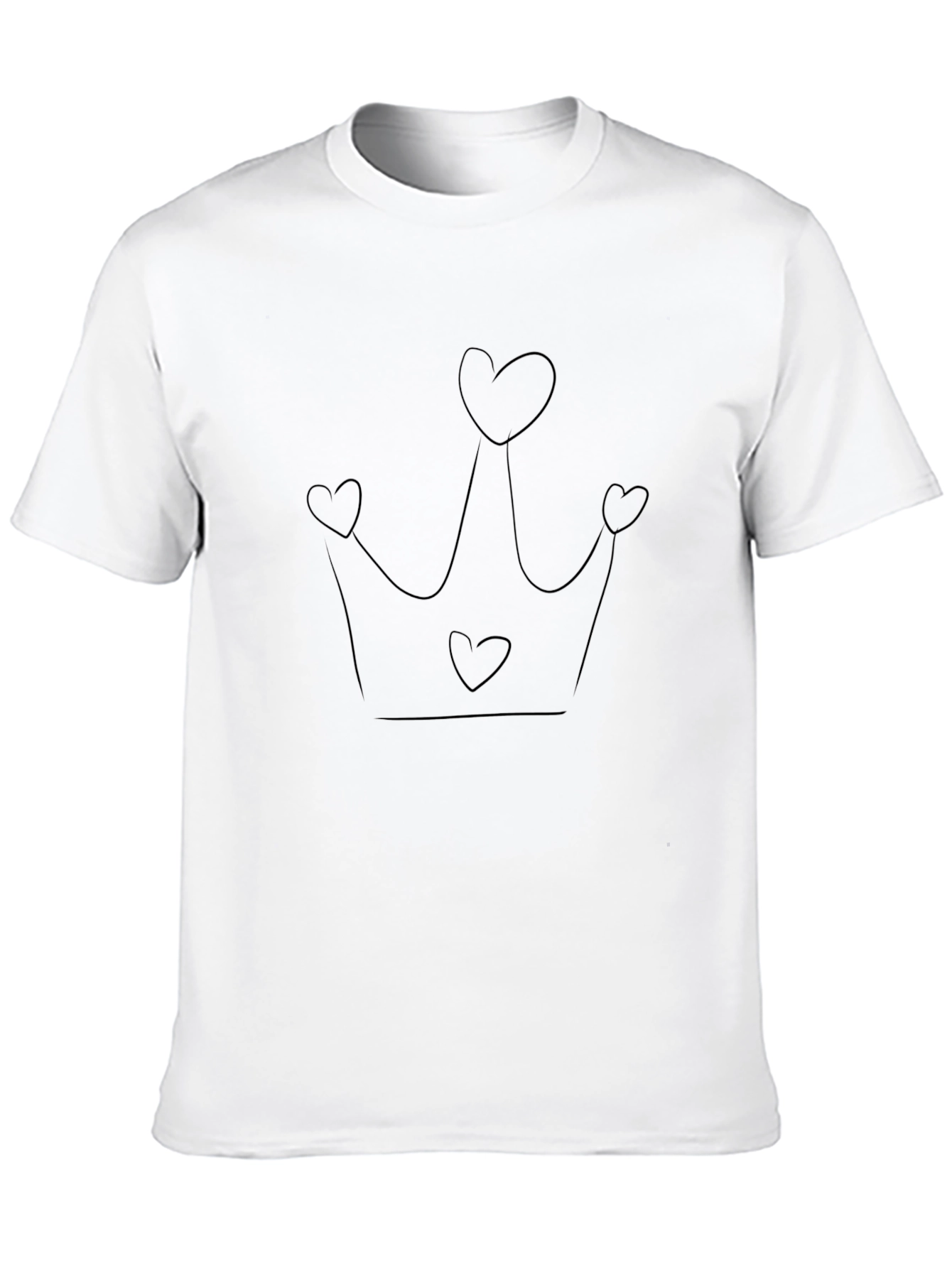 Black Heart Crown Tee - Black Cotton Casual Wear view 10