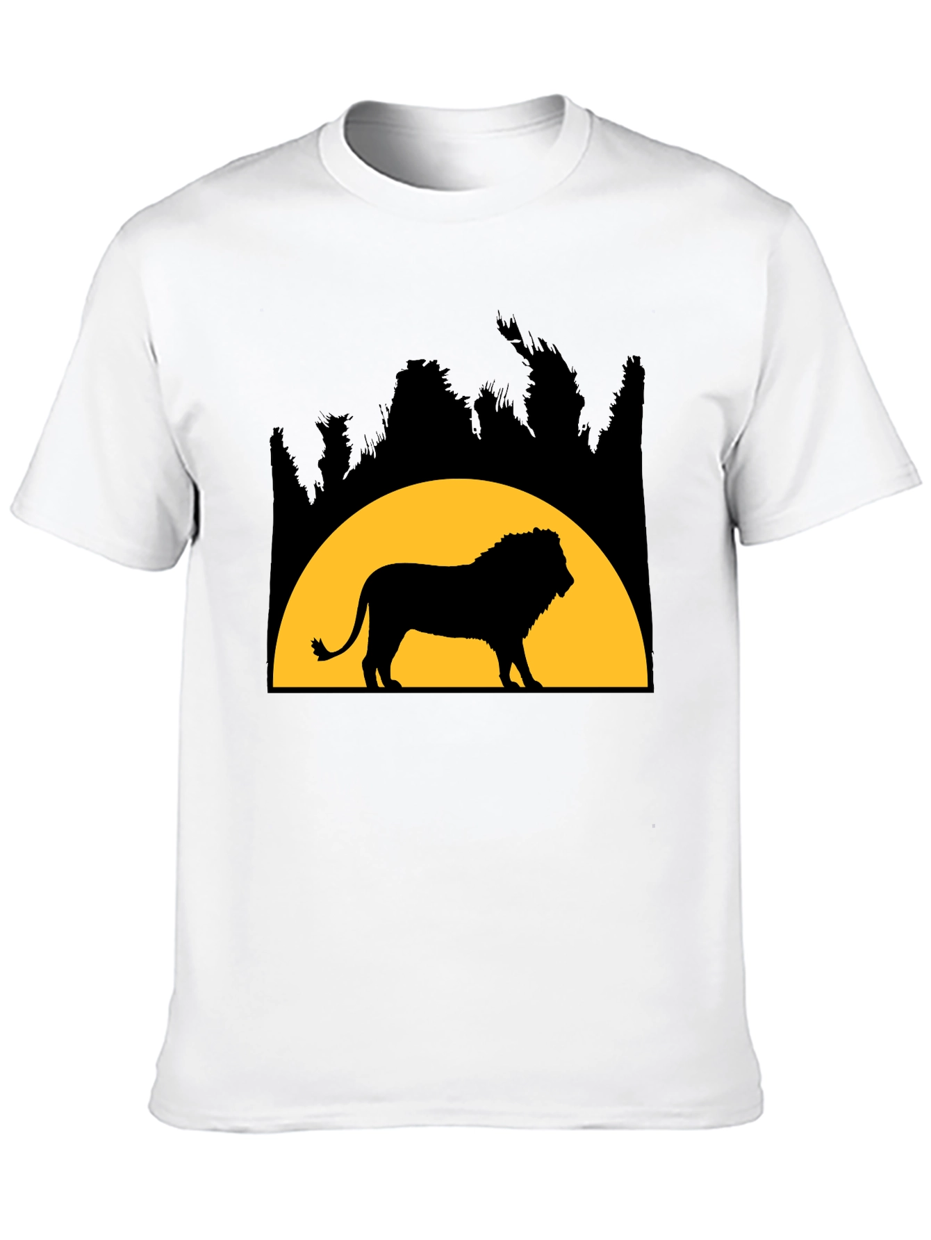 Black Lion Silhouette Graphic Tee - Black Cotton Blend view 10