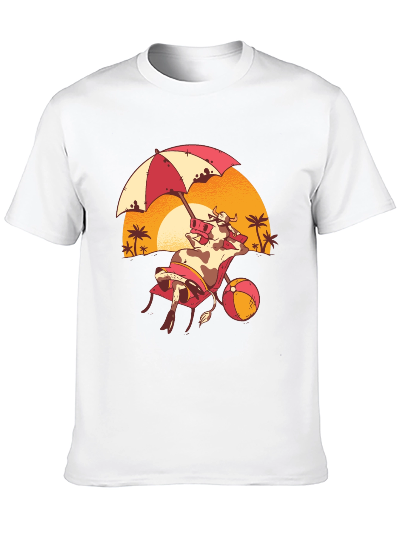 Black Funny Cow Beach T-Shirt - Summer Vacation Tee view 10