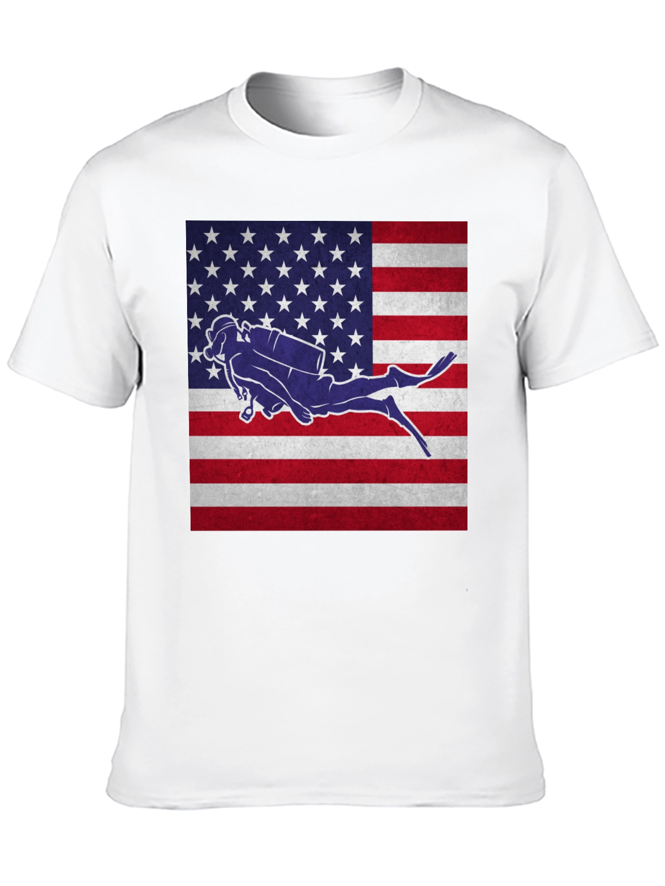 USA Flag Scuba Diver T-Shirt - Patriotic Dive Apparel - 10