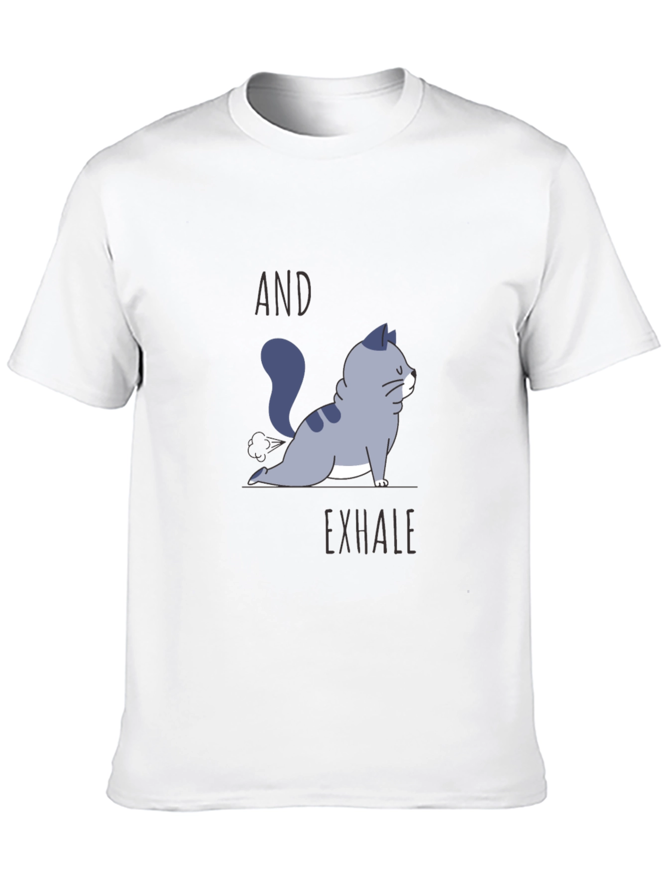 Black Yoga Cat T-Shirt - And Exhale Graphic Tee view 10
