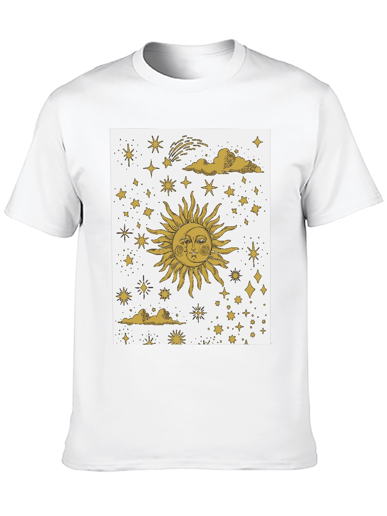 Black Celestial Sun & Moon Graphic Tee - Black Cotton Blend view 10