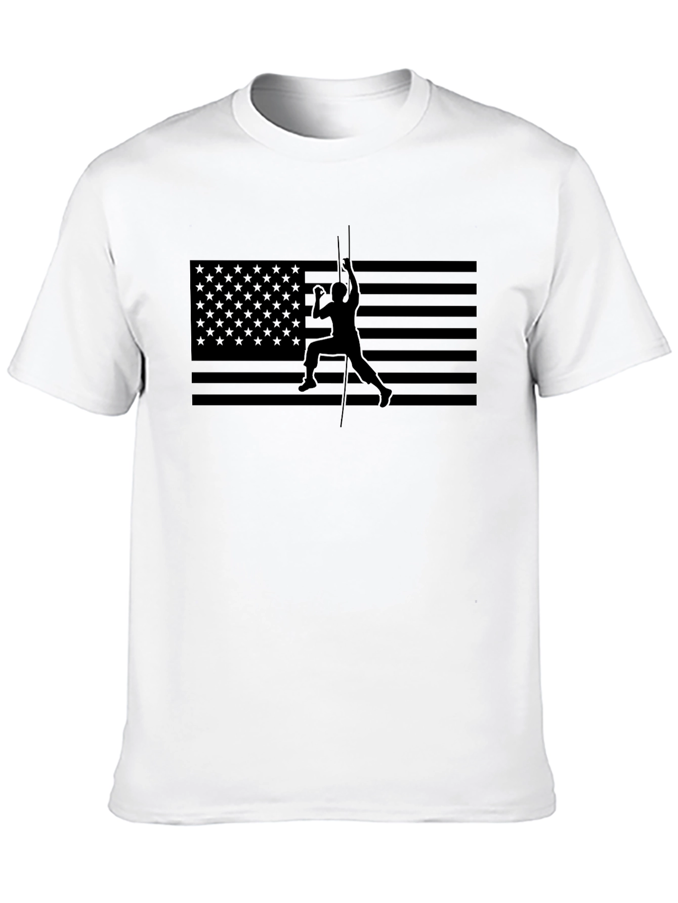 Black American Flag Lineman T-Shirt - Black view 10