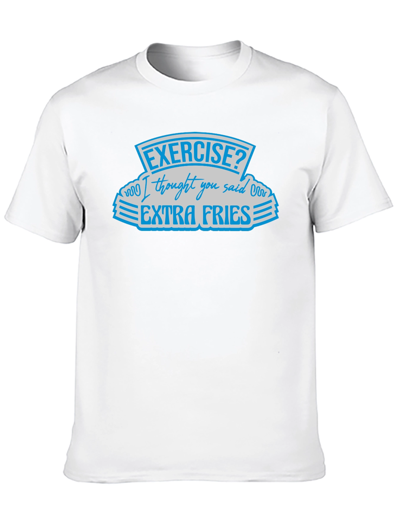Black Exercise? Extra Fries Black Graphic Tee view 10