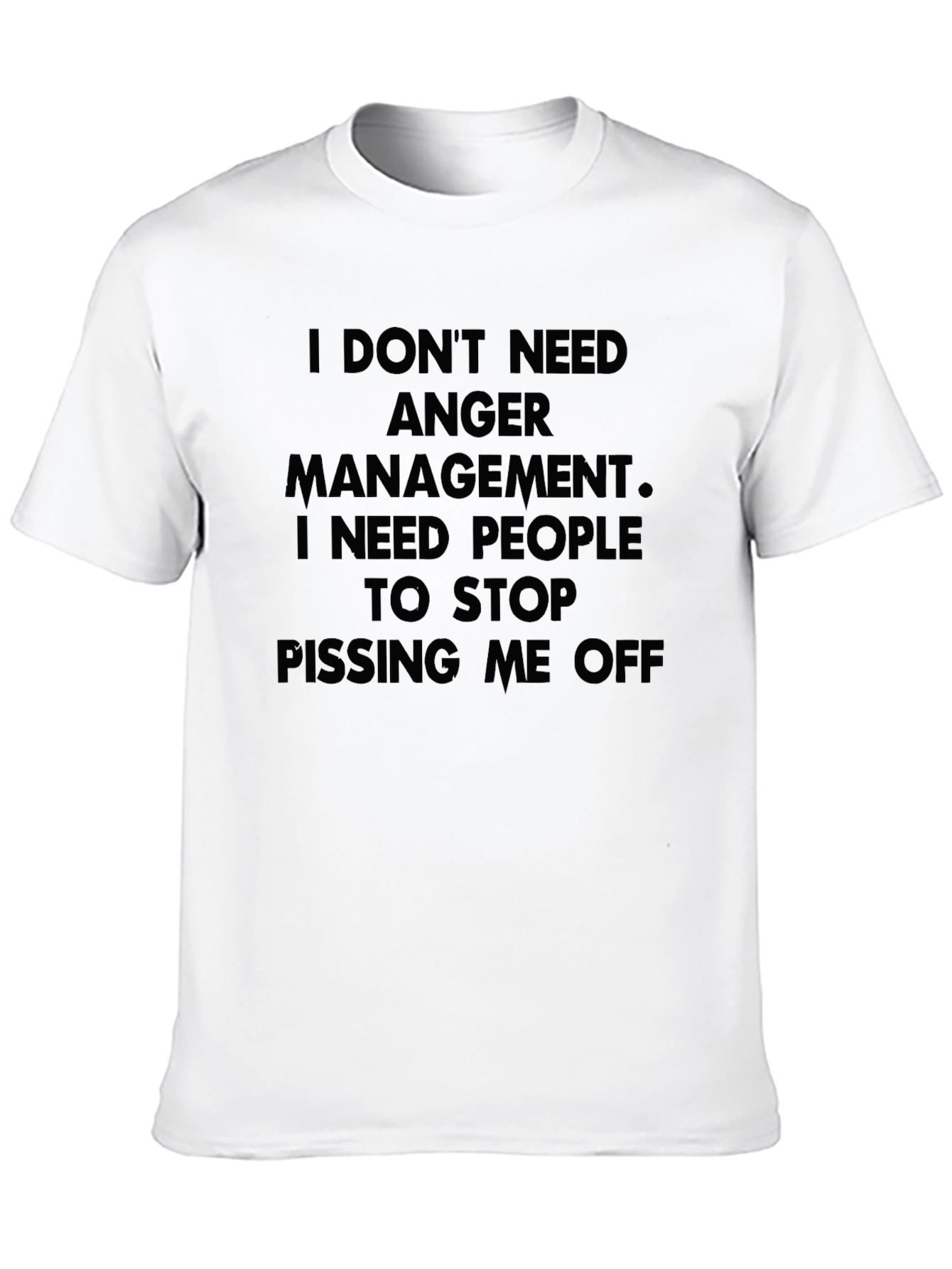 Black Anger Management Slogan T-Shirt view 10