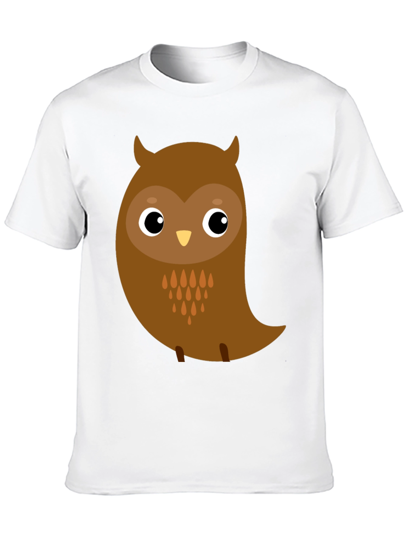 Black Cute Cartoon Owl Graphic Black T-Shirt view 10