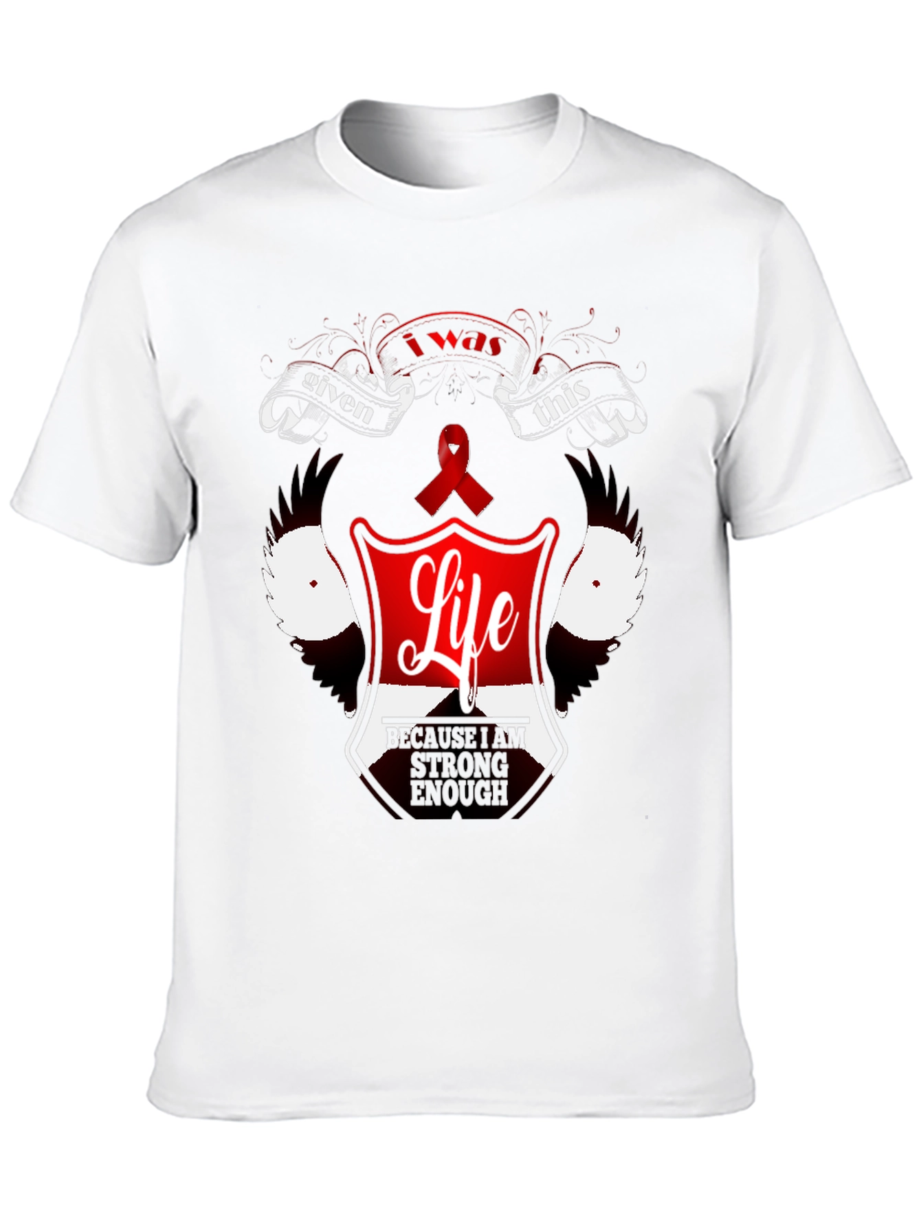 Black Inspirational "Life" Graphic Black T-Shirt view 10