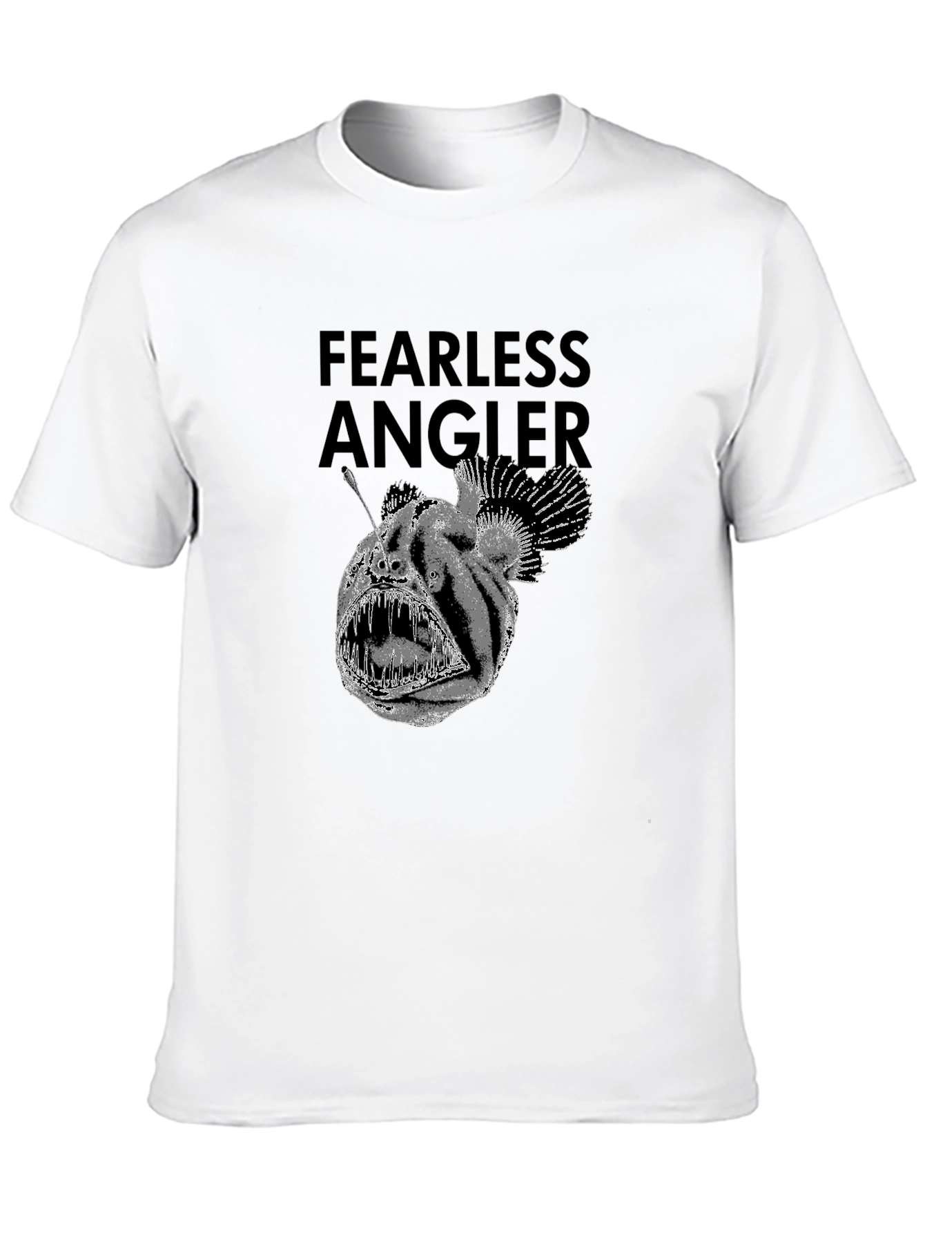 Black Fearless Angler Black Graphic T-Shirt view 10