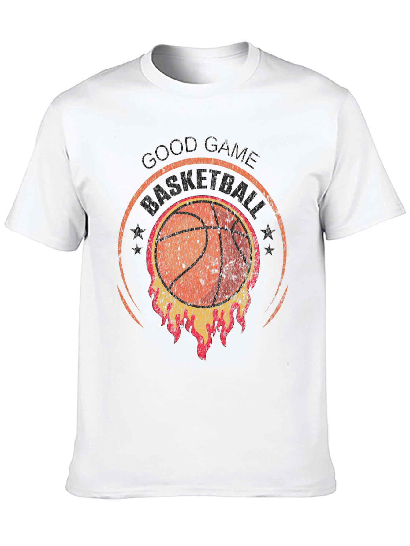 Black Good Game Basketball T-Shirt - Flaming Design view 10